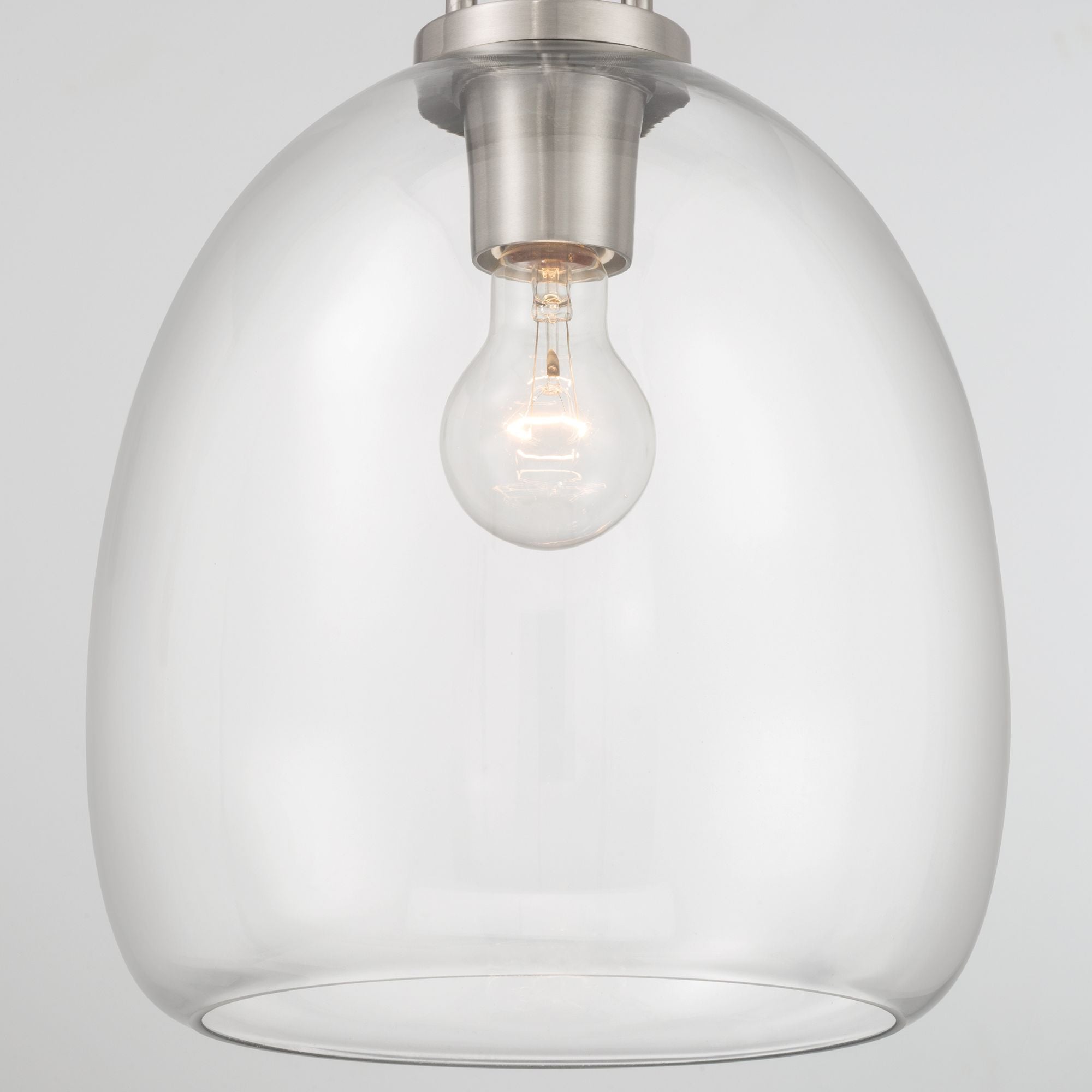 Minka-Lavery Orbis 15.75 in. Mini Pendant, Brushed Nickel with Clear Glass Dome