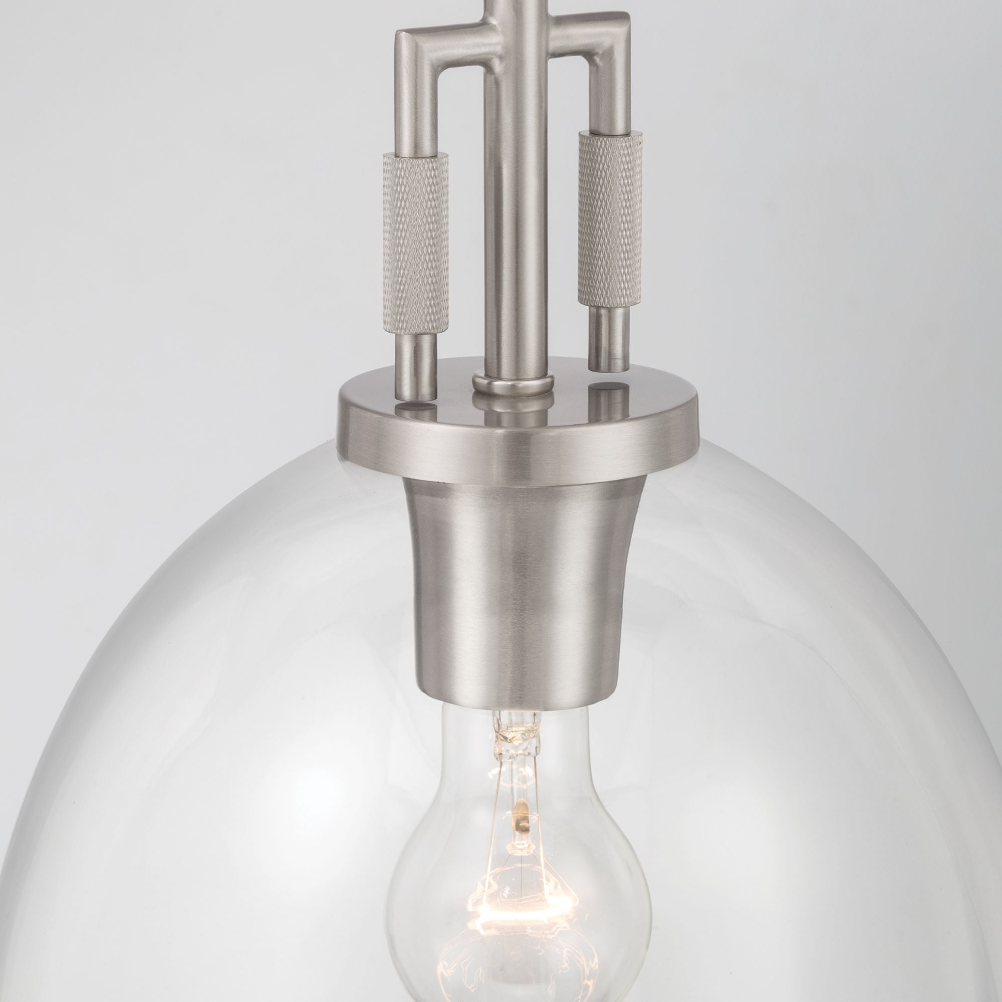 Minka-Lavery Orbis 15.75 in. Mini Pendant, Brushed Nickel with Clear Glass Dome