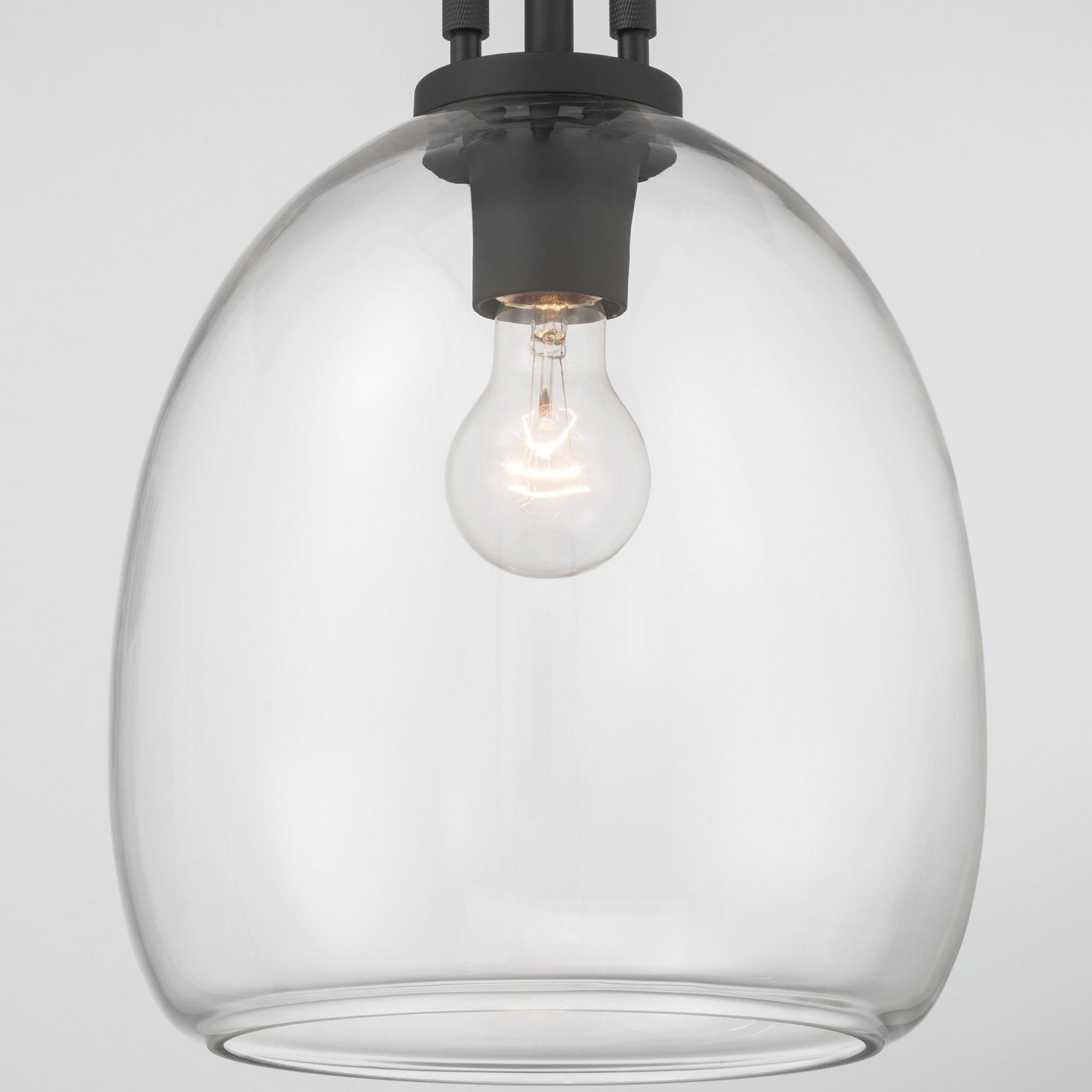 Minka-Lavery Orbis 15.75 in. Mini Pendant, Dark Matte Black with Clear Glass Dome