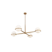 Minka-Lavery Orstyn 48 in. 4-Light Chandelier, Legacy Brass with Opal Glass Shades