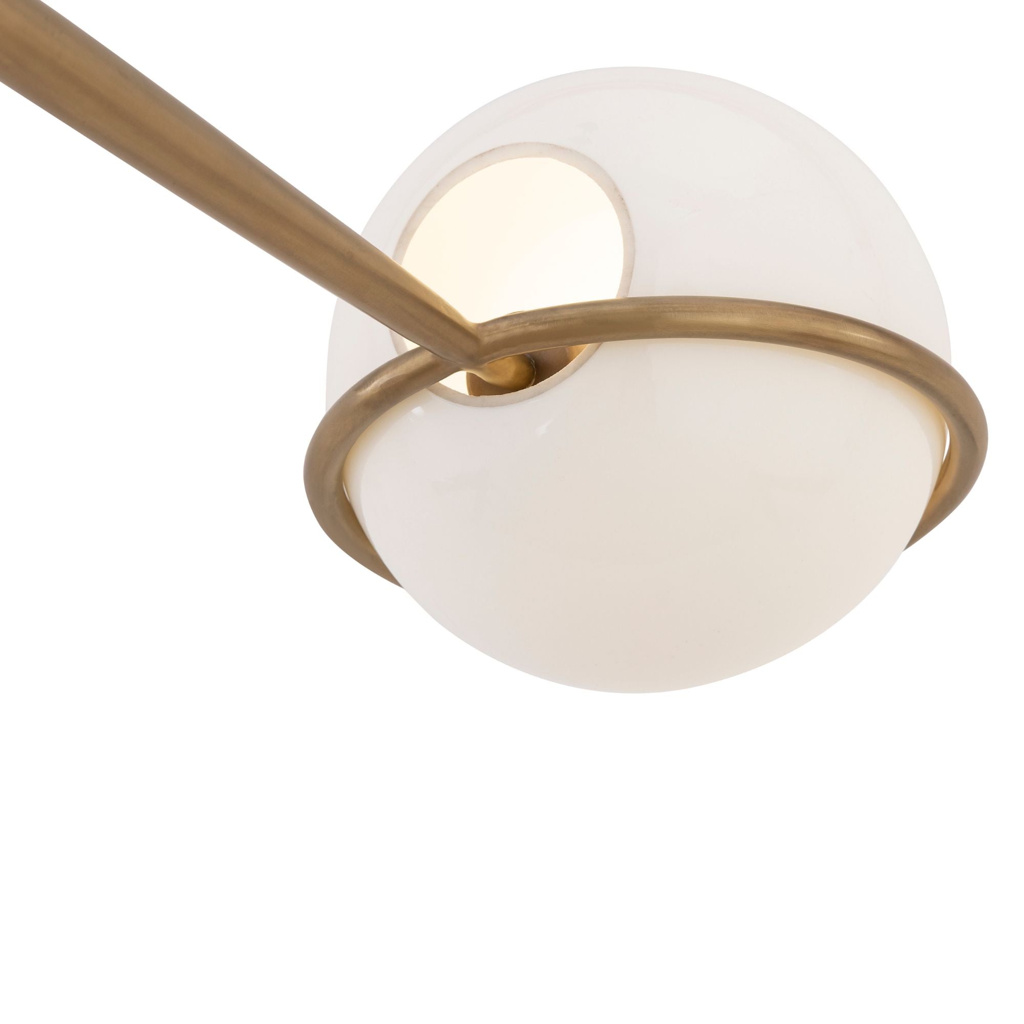 Minka-Lavery Orstyn 48 in. 4-Light Chandelier, Legacy Brass with Opal Glass Shades