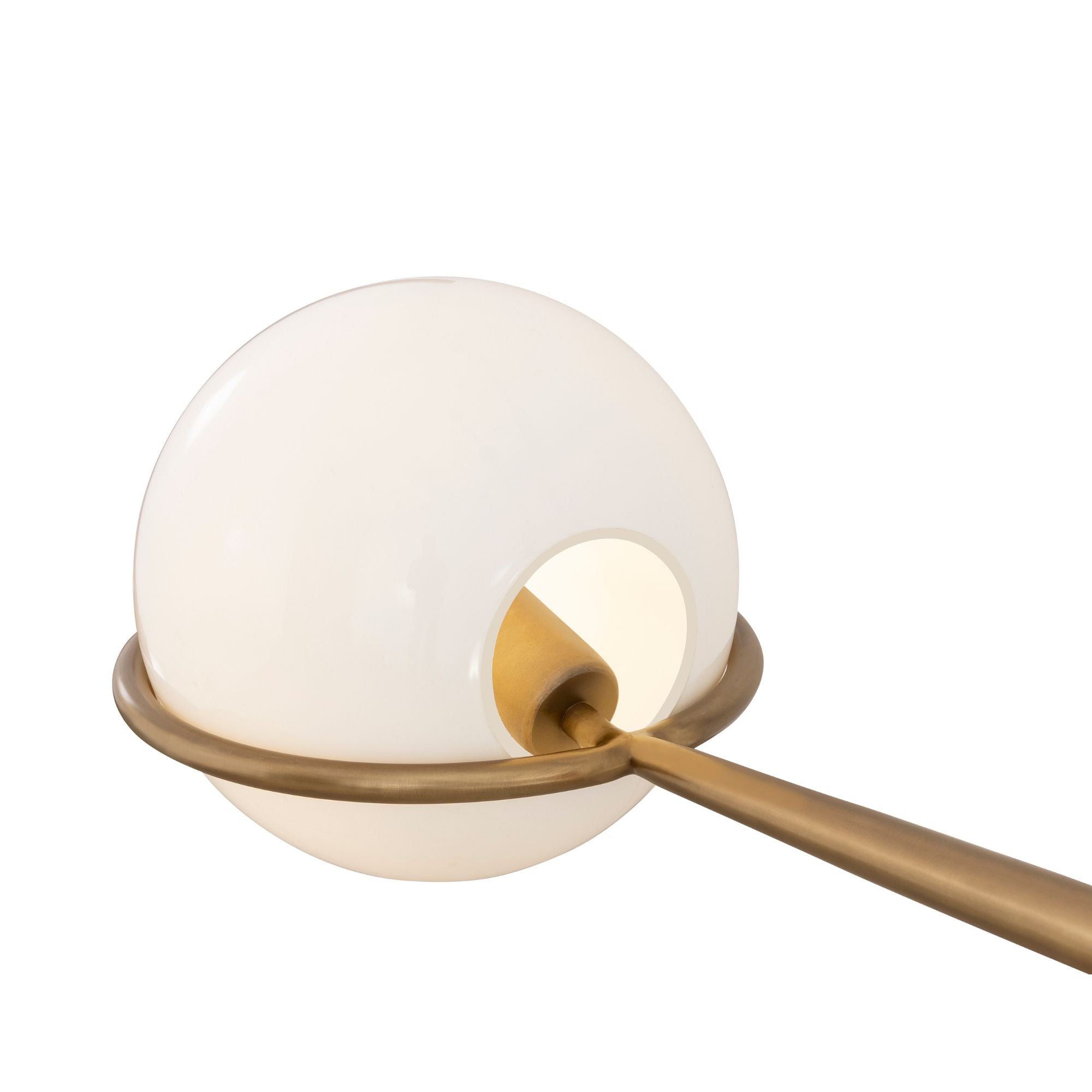 Minka-Lavery Orstyn 52 in. 2-Light Linear Chandelier, Legacy Brass with Opal Glass Shades