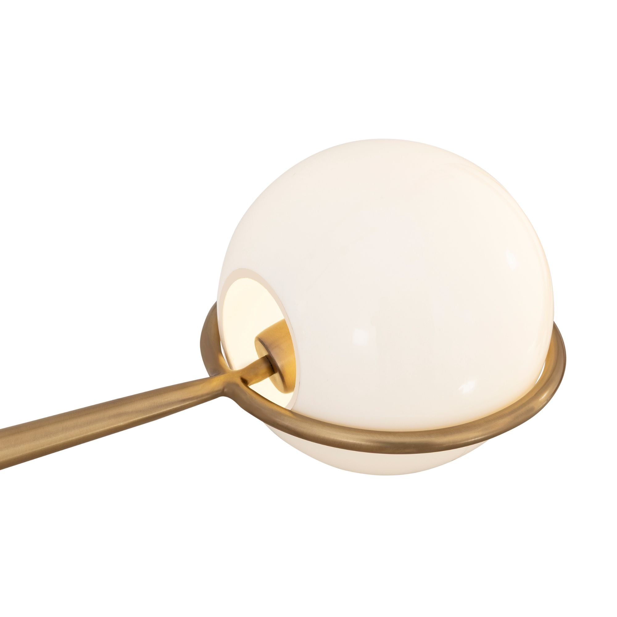 Minka-Lavery Orstyn 52 in. 2-Light Linear Chandelier, Legacy Brass with Opal Glass Shades