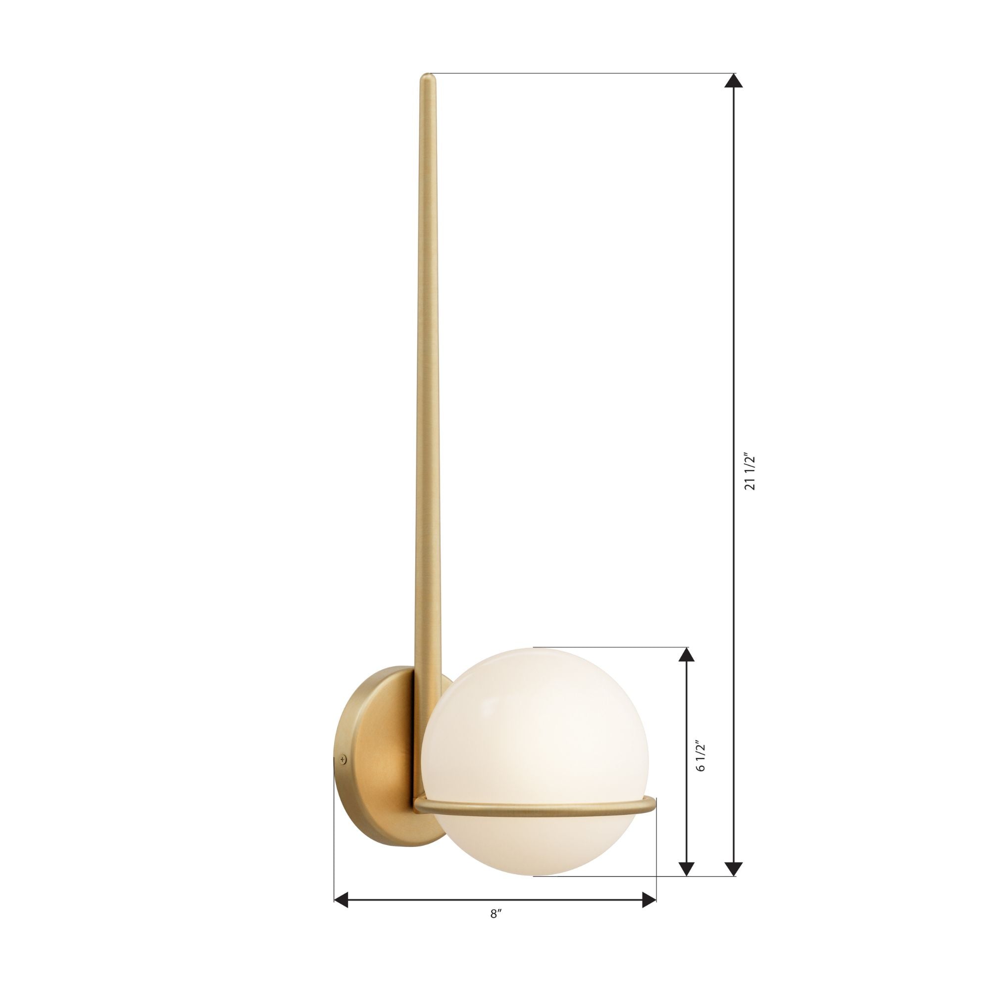 Minka-Lavery Orstyn 22.25 in. Wall Sconce, Legacy Brass with Opal Glass Globe