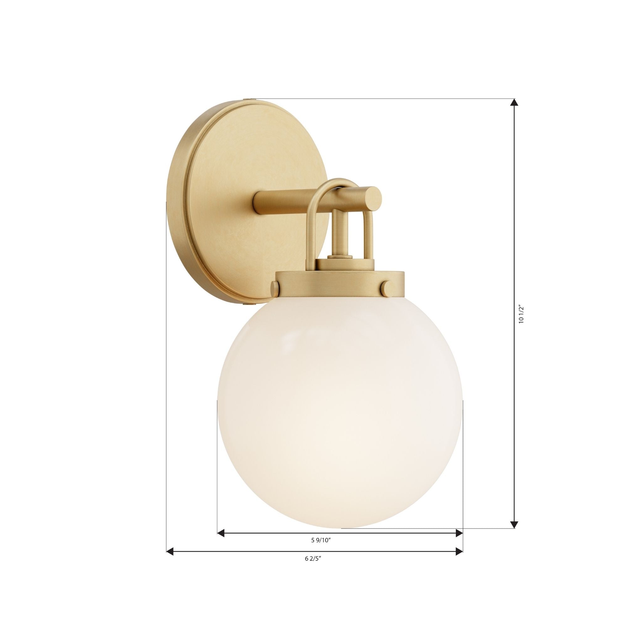 Minka-Lavery Ortesa 10.5 in. Bathroom Vanity Light, Legacy Brass with Etched Opal Glass Globe