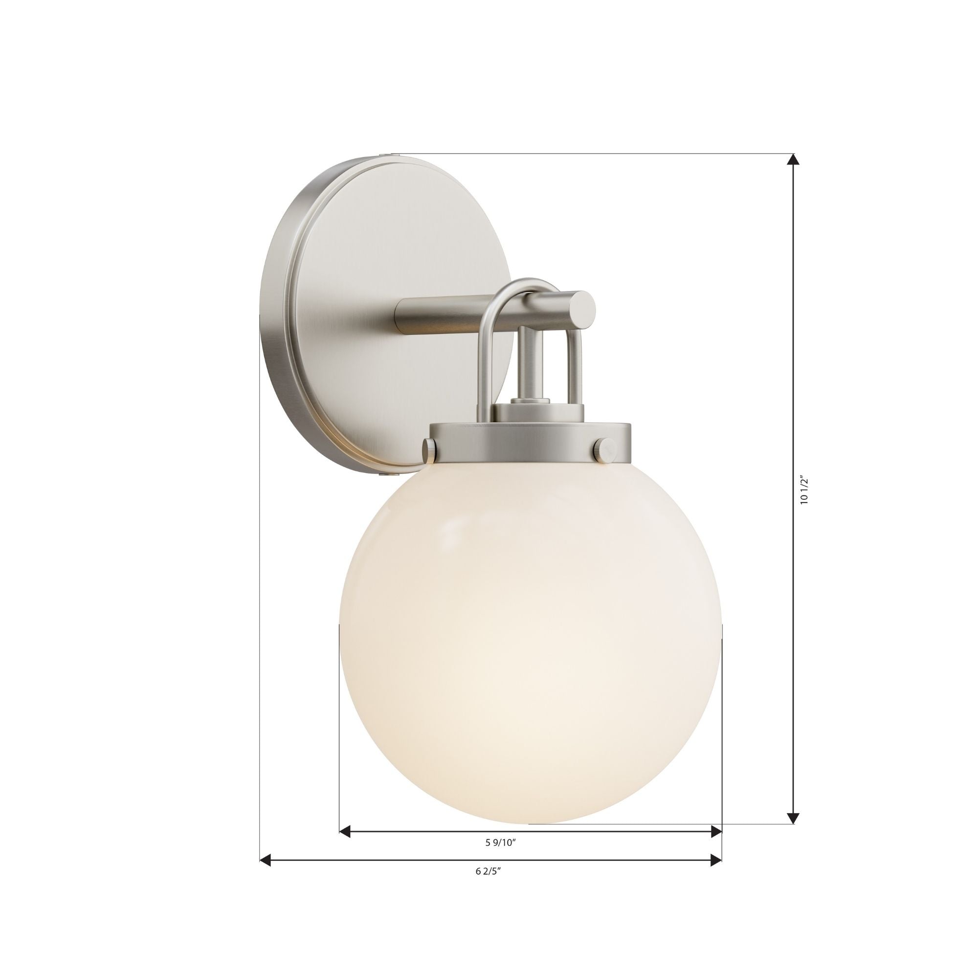 Minka-Lavery Ortesa 10.5 in. Bathroom Vanity Light, Brushed Nickel with Etched Opal Glass Globe