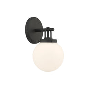 Minka-Lavery Ortesa 10.5 in. Bathroom Vanity Light, Dark Matte Black with Etched Opal Glass Globe