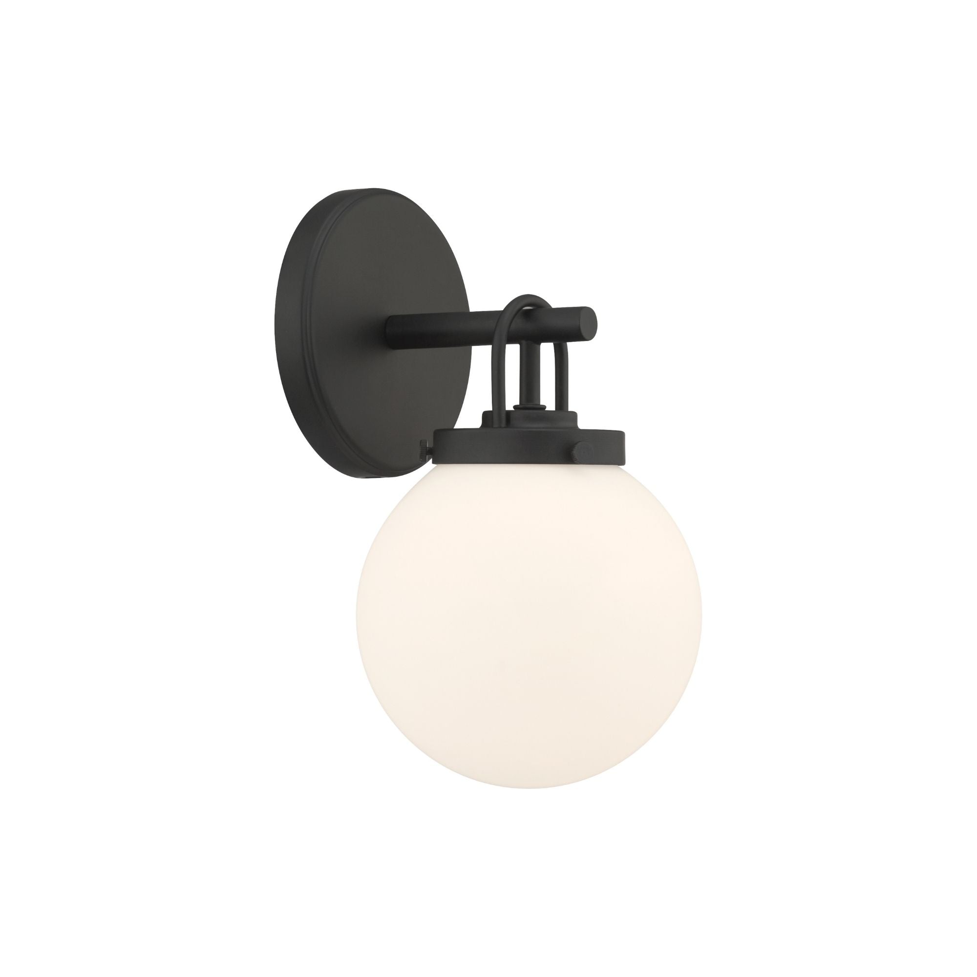 Minka-Lavery Ortesa 10.5 in. Bathroom Vanity Light, Dark Matte Black with Etched Opal Glass Globe