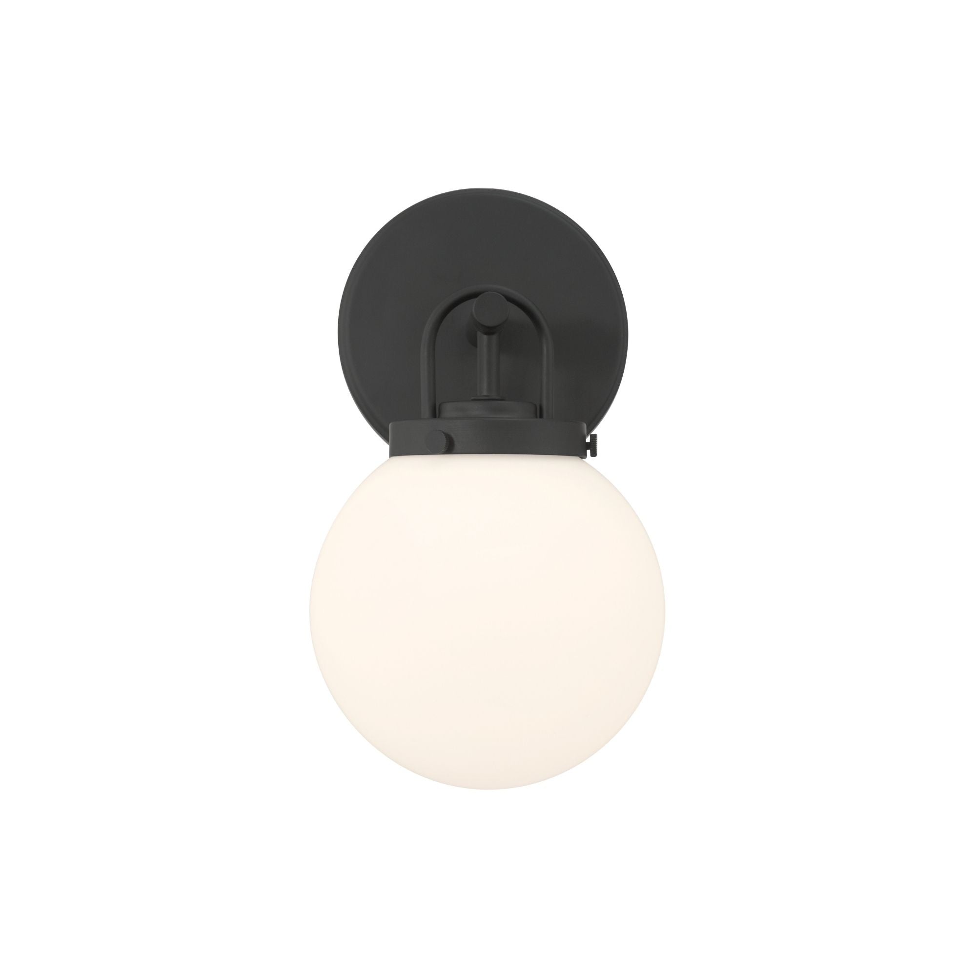 Minka-Lavery Ortesa 10.5 in. Bathroom Vanity Light, Dark Matte Black with Etched Opal Glass Globe
