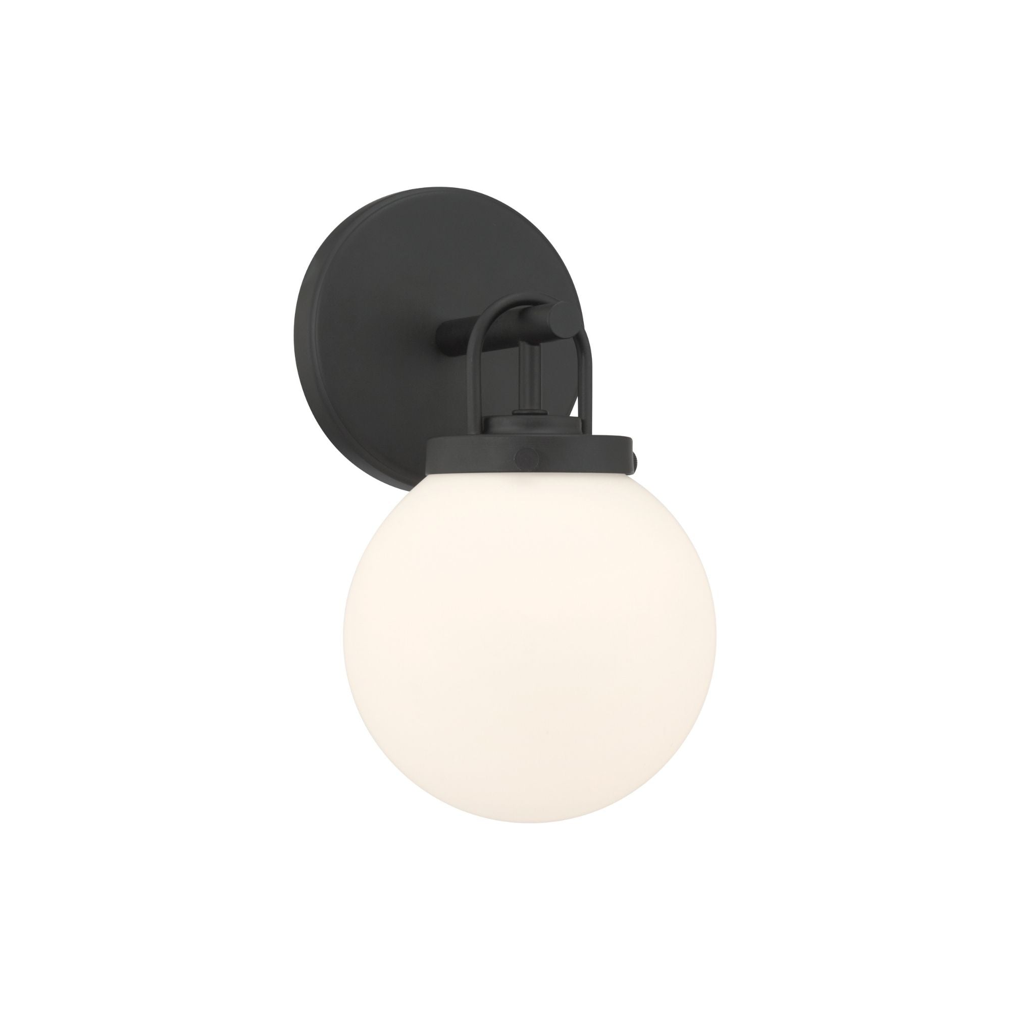 Minka-Lavery Ortesa 10.5 in. Bathroom Vanity Light, Dark Matte Black with Etched Opal Glass Globe