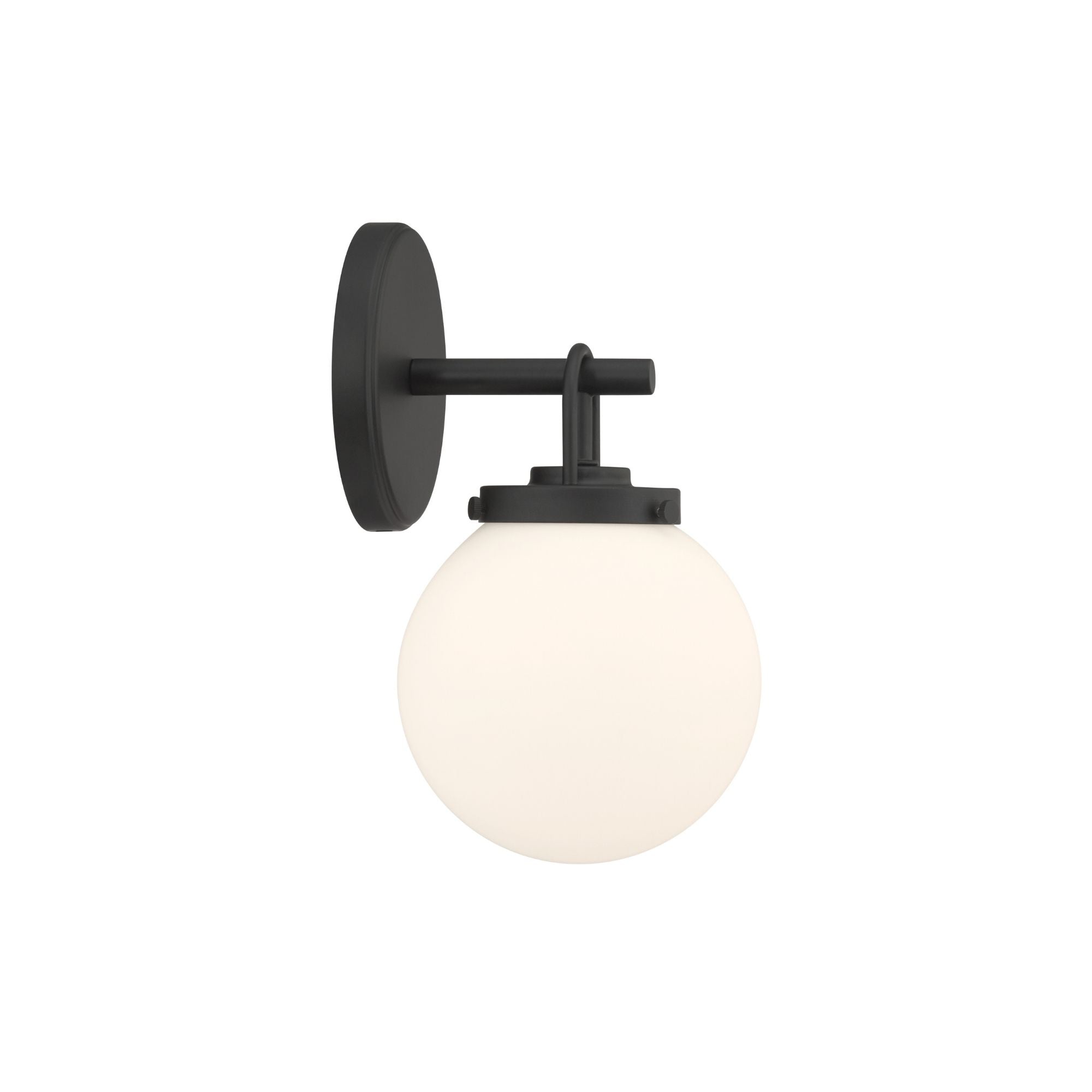 Minka-Lavery Ortesa 10.5 in. Bathroom Vanity Light, Dark Matte Black with Etched Opal Glass Globe