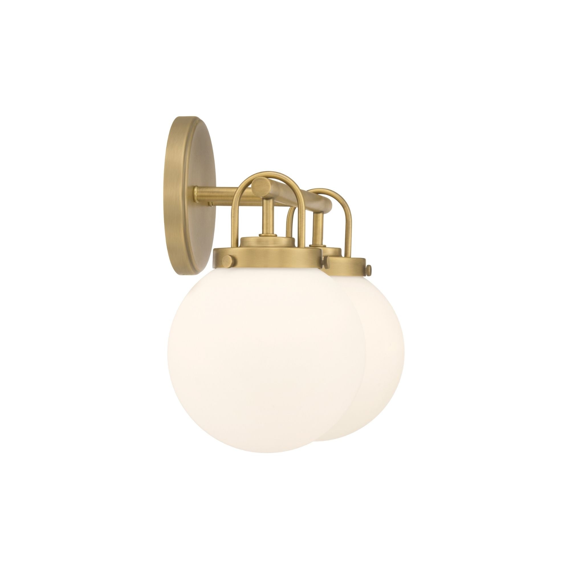 Minka-Lavery Ortesa 15 in. 2-Light Vanity, Legacy Brass with Etched Opal Glass Globes