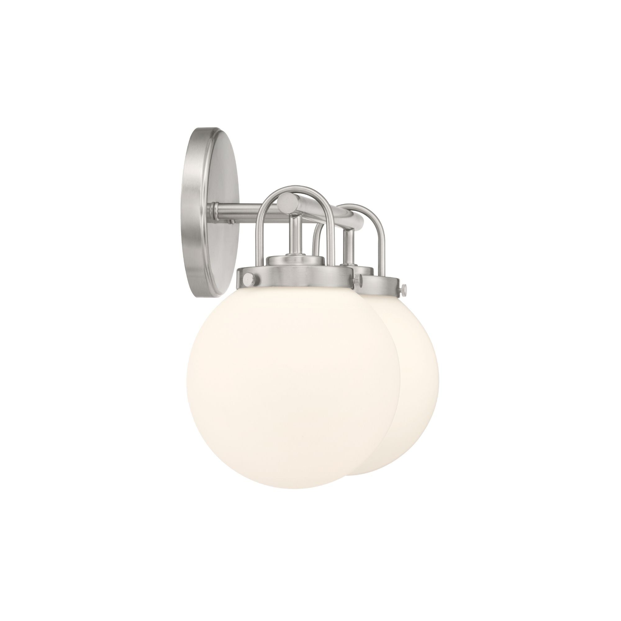 Minka-Lavery Ortesa 15 in. 2-Light Vanity, Brushed Nickel with Etched Opal Glass Globes