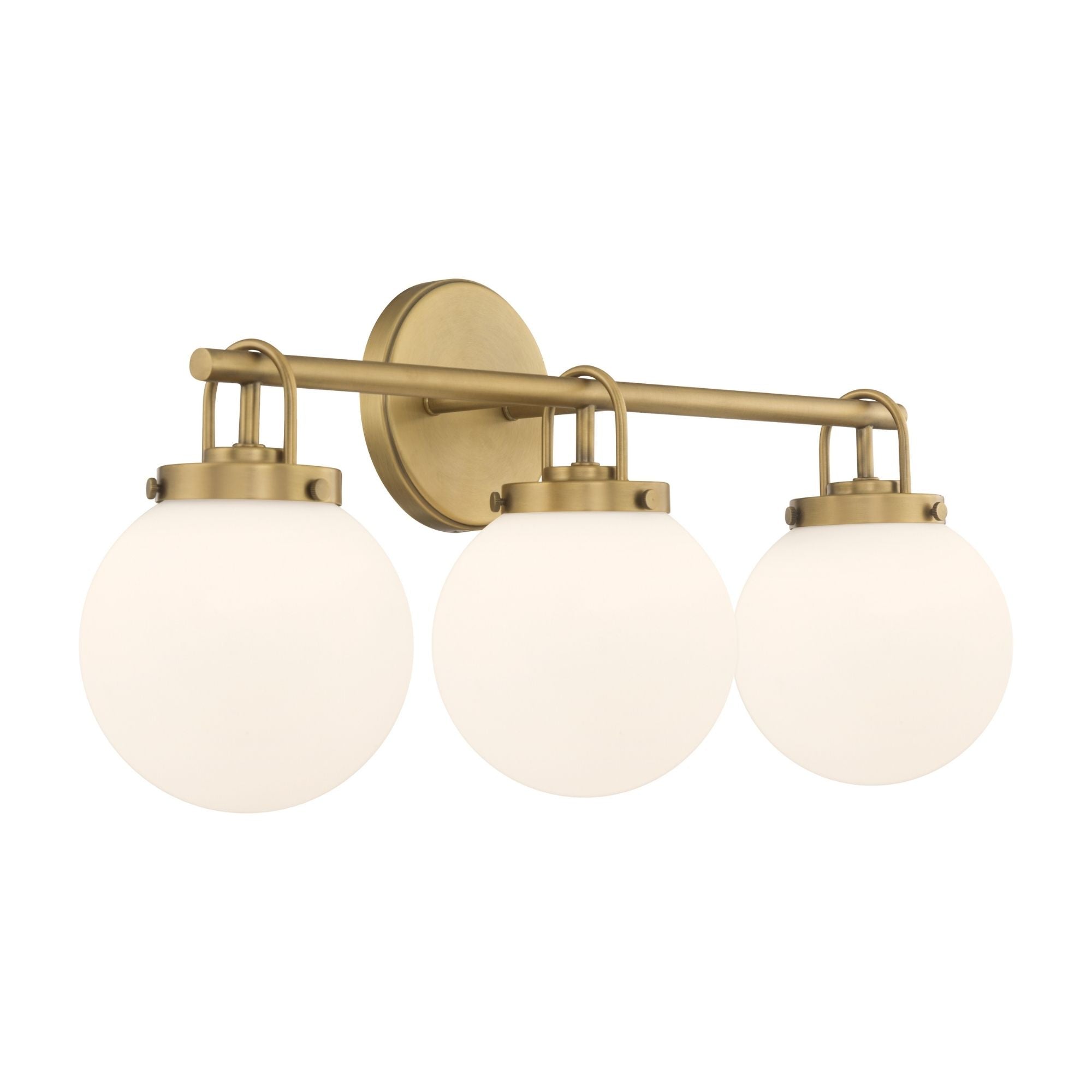 Minka-Lavery Ortesa 24 in. 3-Light Vanity, Legacy Brass with Etched Opal Glass Globes