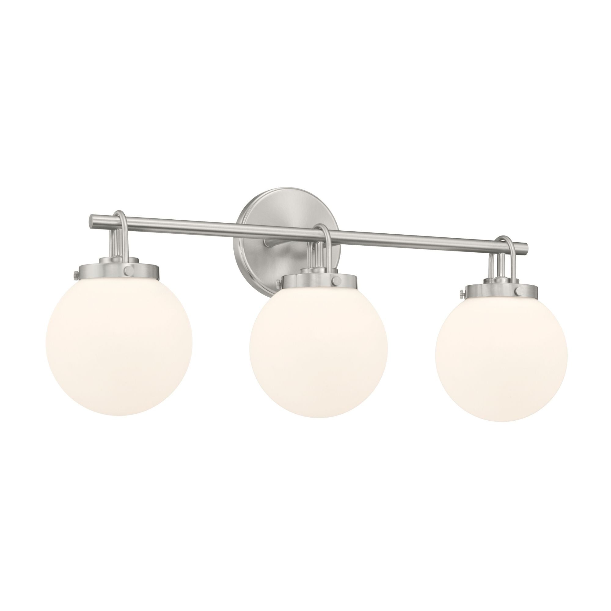 Minka-Lavery Ortesa 24 in. 3-Light Vanity, Brushed Nickel with Etched Opal Glass Globes