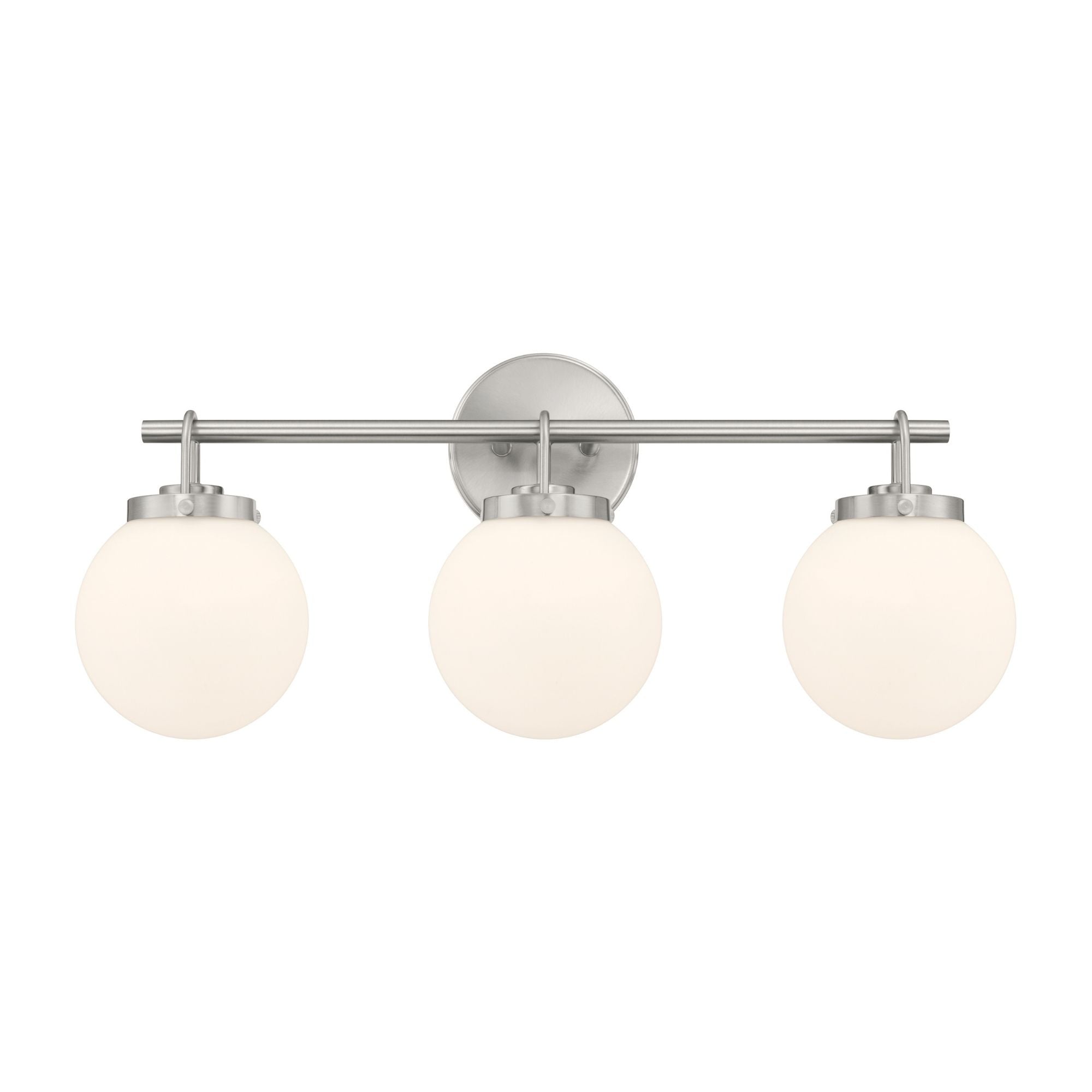 Minka-Lavery Ortesa 24 in. 3-Light Vanity, Brushed Nickel with Etched Opal Glass Globes