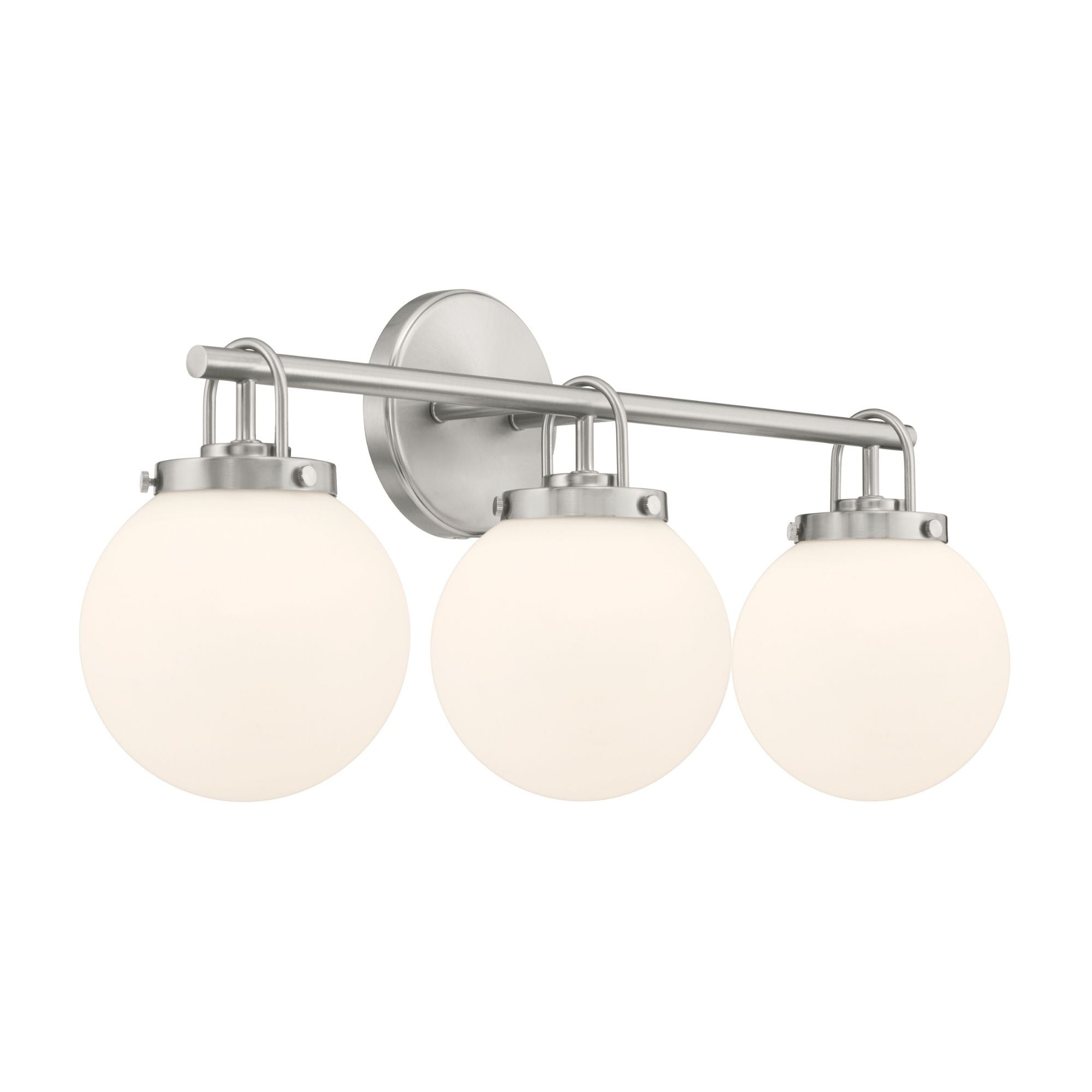 Minka-Lavery Ortesa 24 in. 3-Light Vanity, Brushed Nickel with Etched Opal Glass Globes