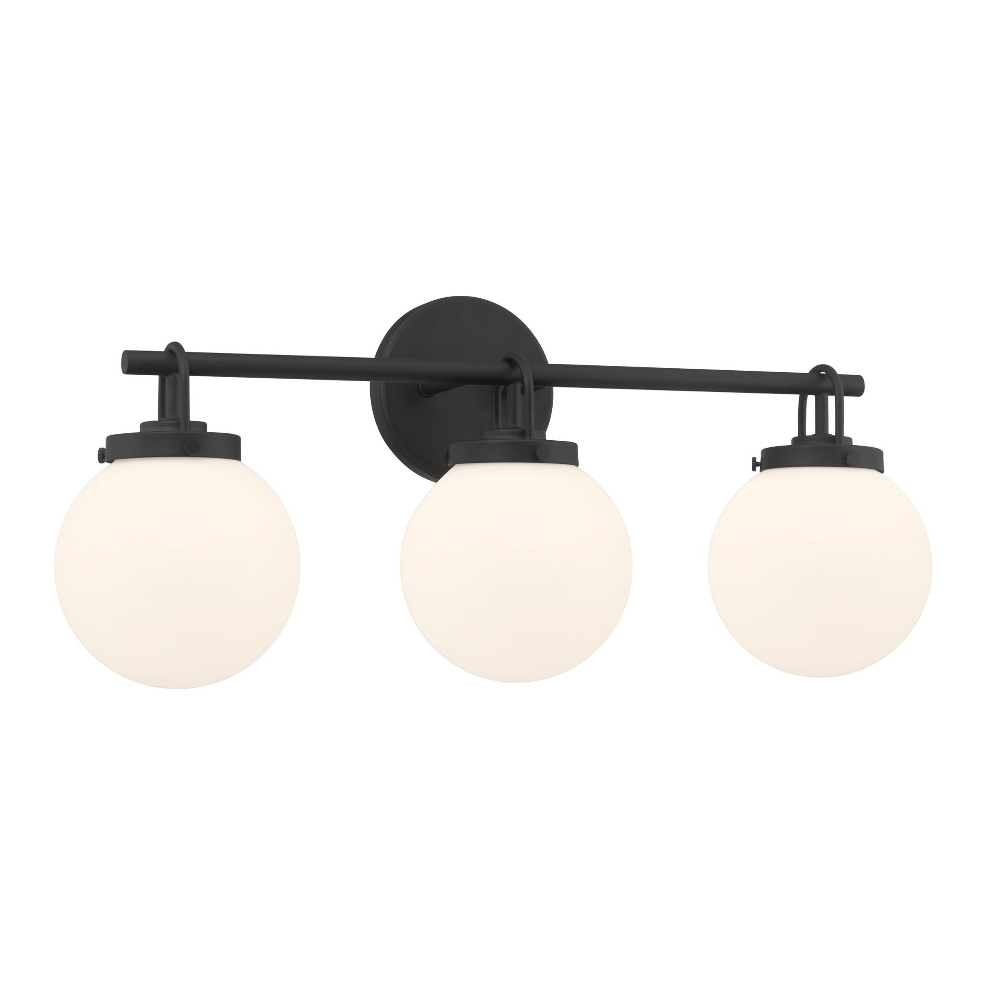 Minka-Lavery Ortesa 24 in. 3-Light Vanity, Dark Matte Black with Etched Opal Glass Globes