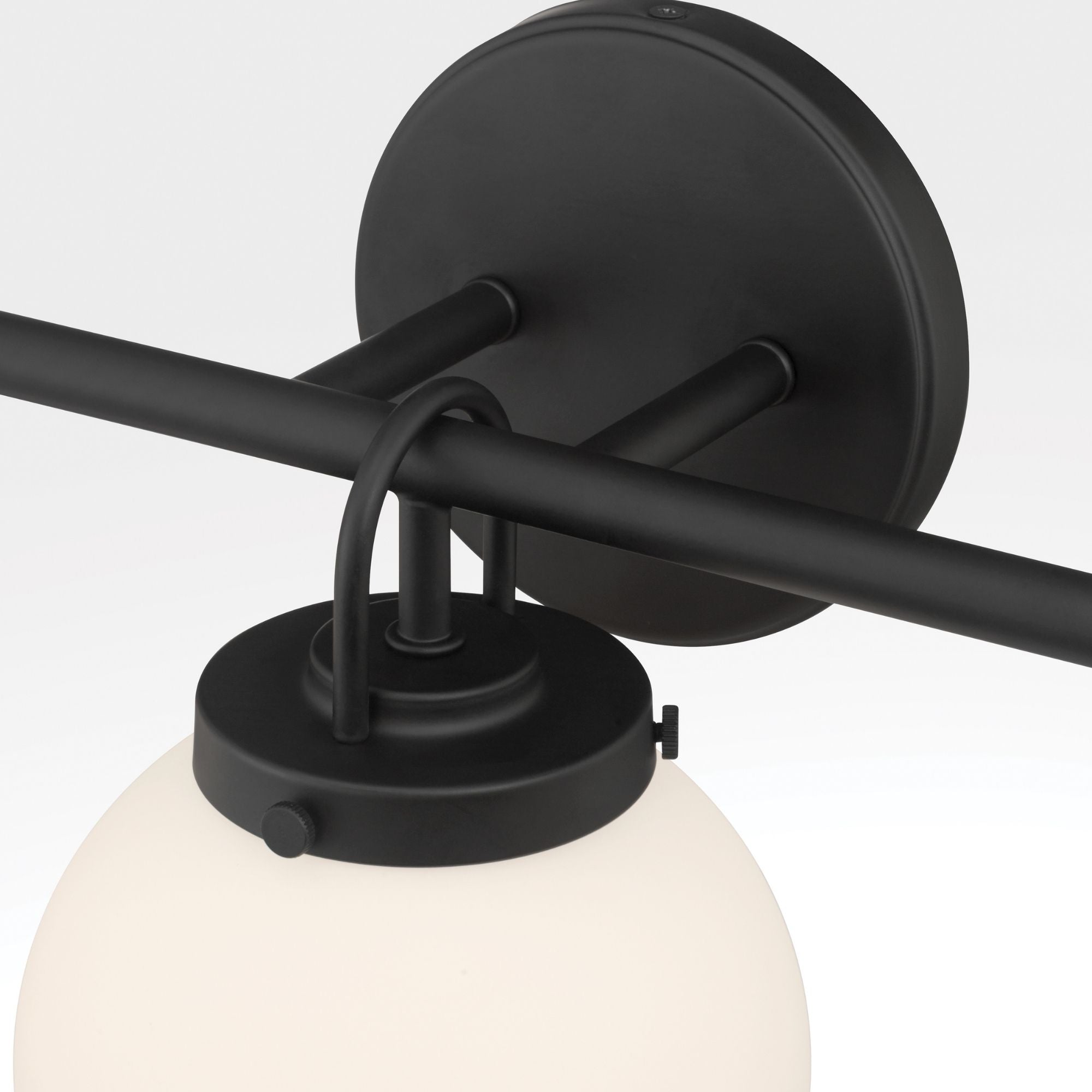Minka-Lavery Ortesa 24 in. 3-Light Vanity, Dark Matte Black with Etched Opal Glass Globes