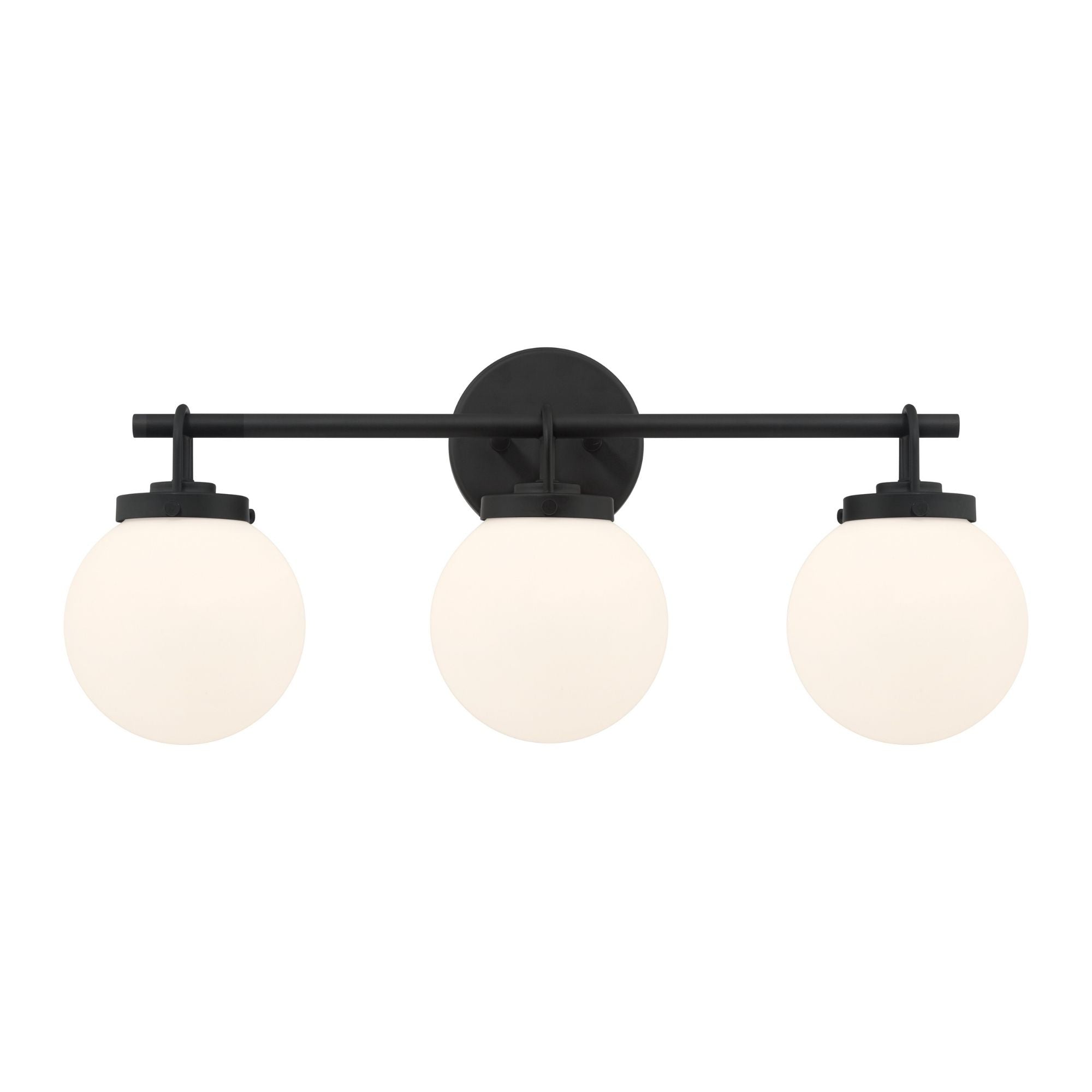 Minka-Lavery Ortesa 24 in. 3-Light Vanity, Dark Matte Black with Etched Opal Glass Globes