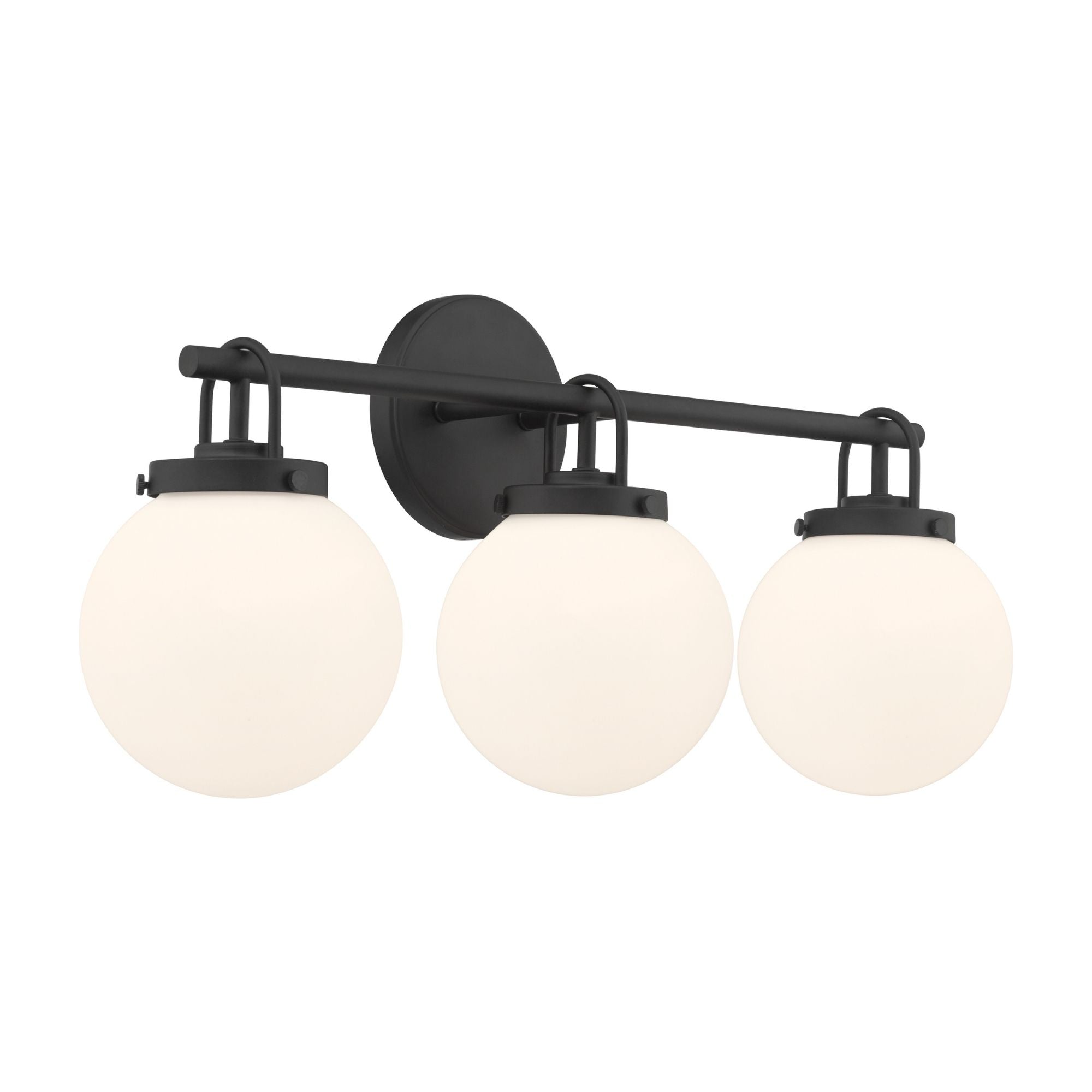 Minka-Lavery Ortesa 24 in. 3-Light Vanity, Dark Matte Black with Etched Opal Glass Globes