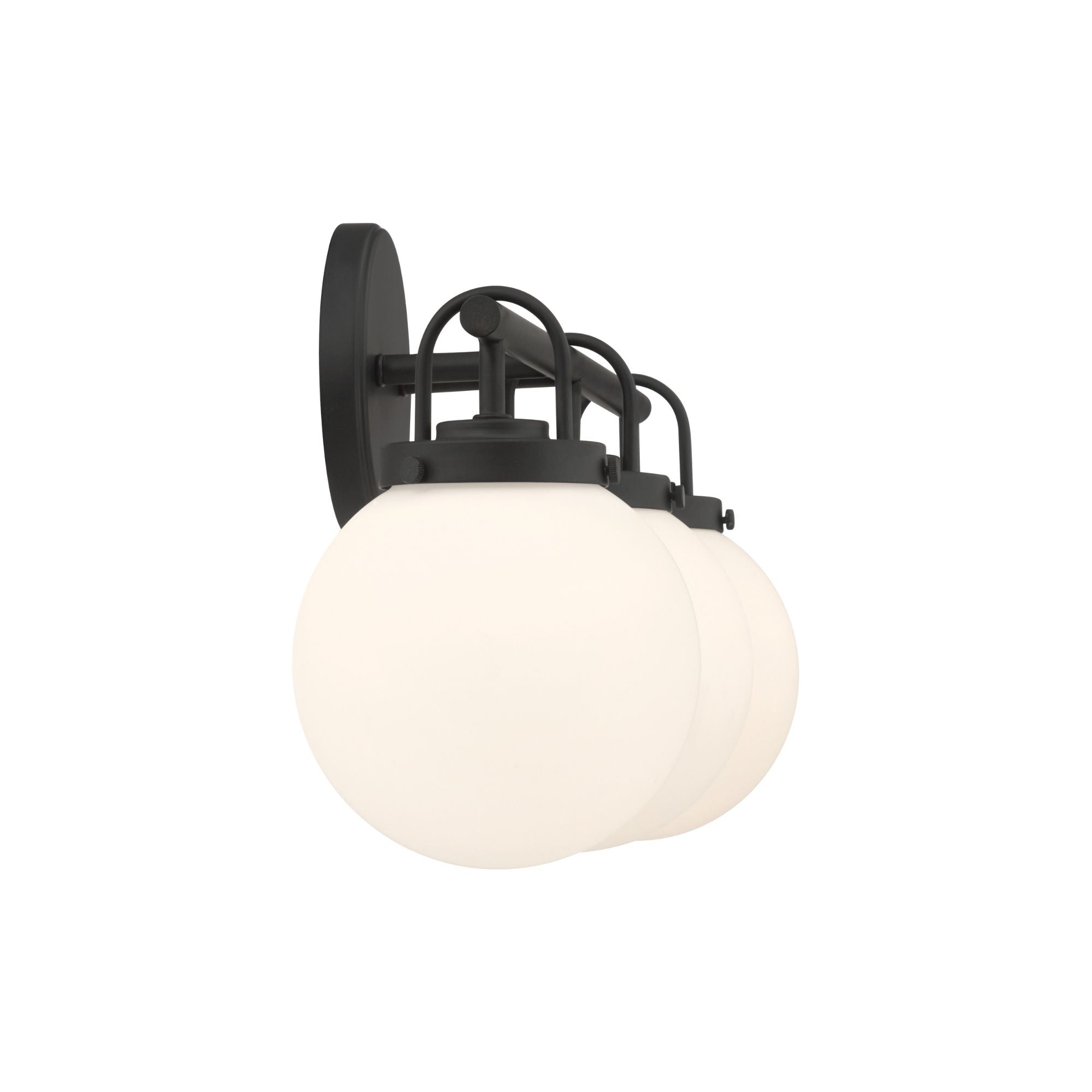 Minka-Lavery Ortesa 24 in. 3-Light Vanity, Dark Matte Black with Etched Opal Glass Globes