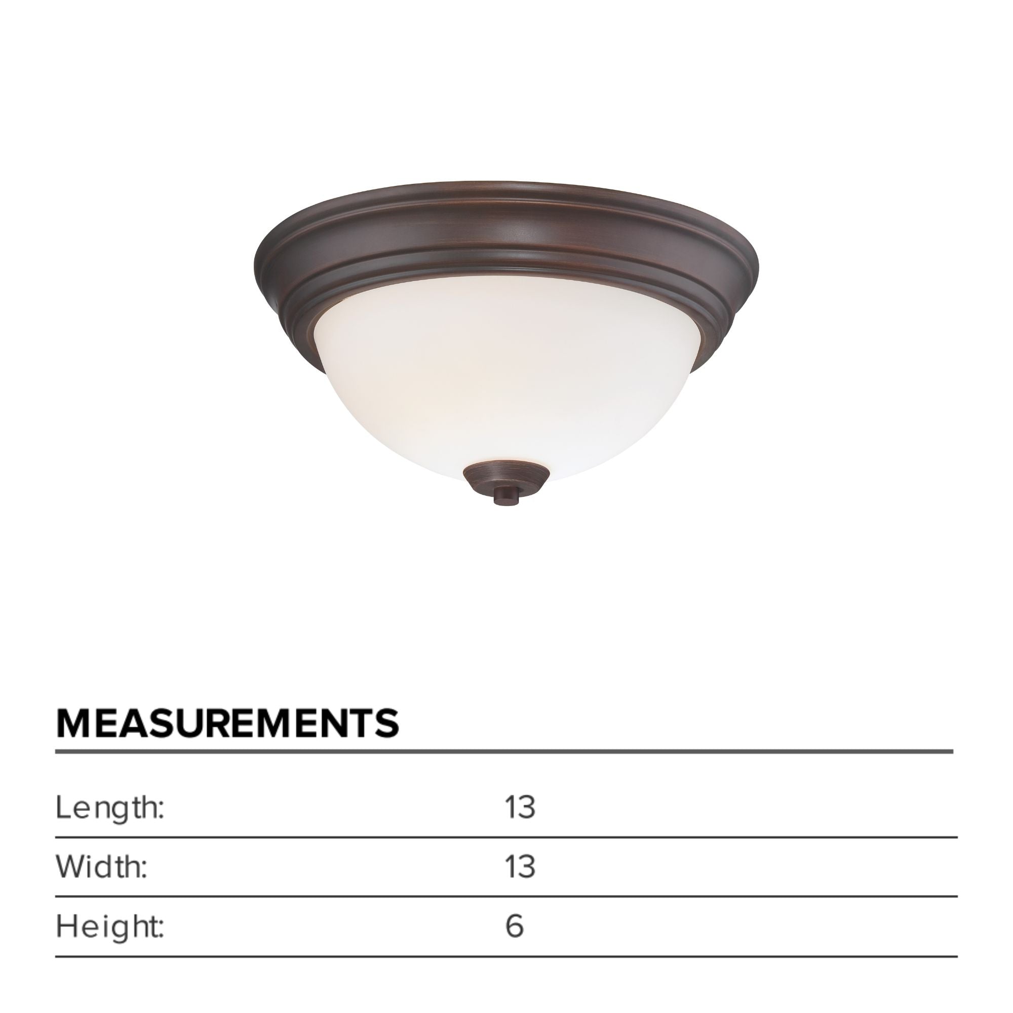 Overland Park 13" 2-Light Flush Mount, Vintage Bronze Finish