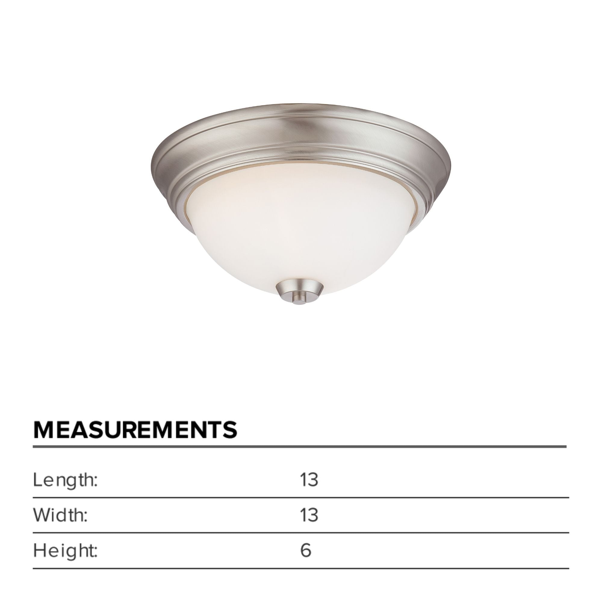 Overland Park 13" 2-Light Flush Mount, Brushed Nickel Finish