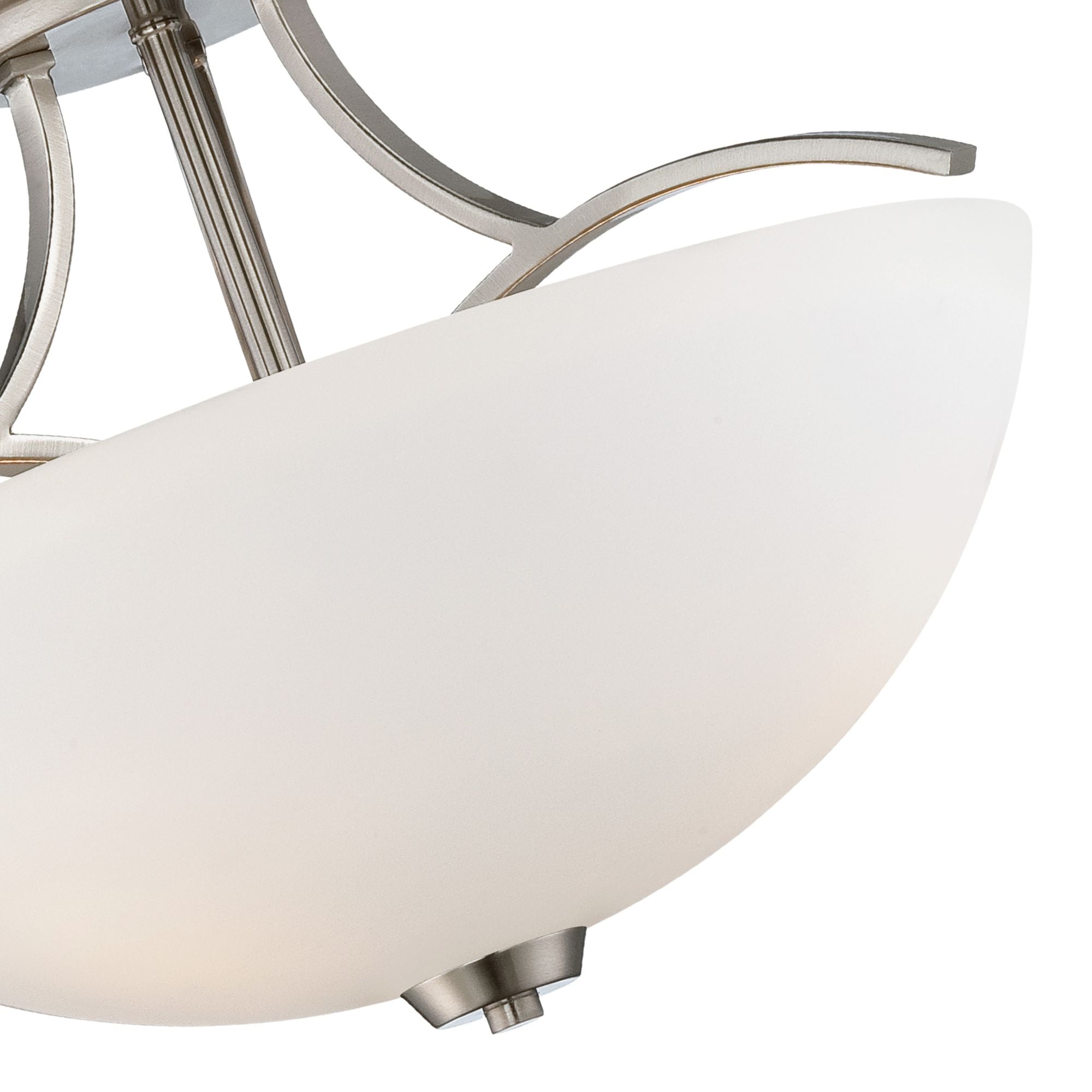 Overland Park 17" 3-Light Semi-Flush Mount, Brushed Nickel Finish