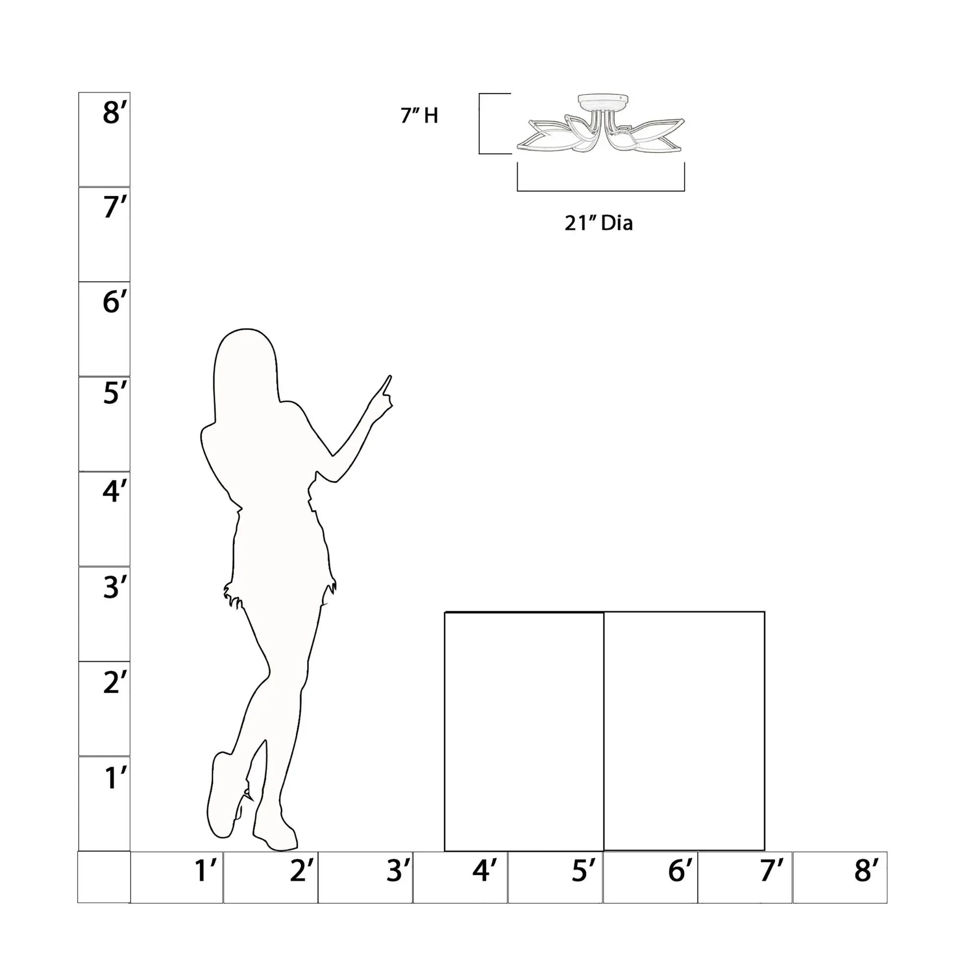 Papilio 21" LED Flush Mount, Legacy Brass Finish
