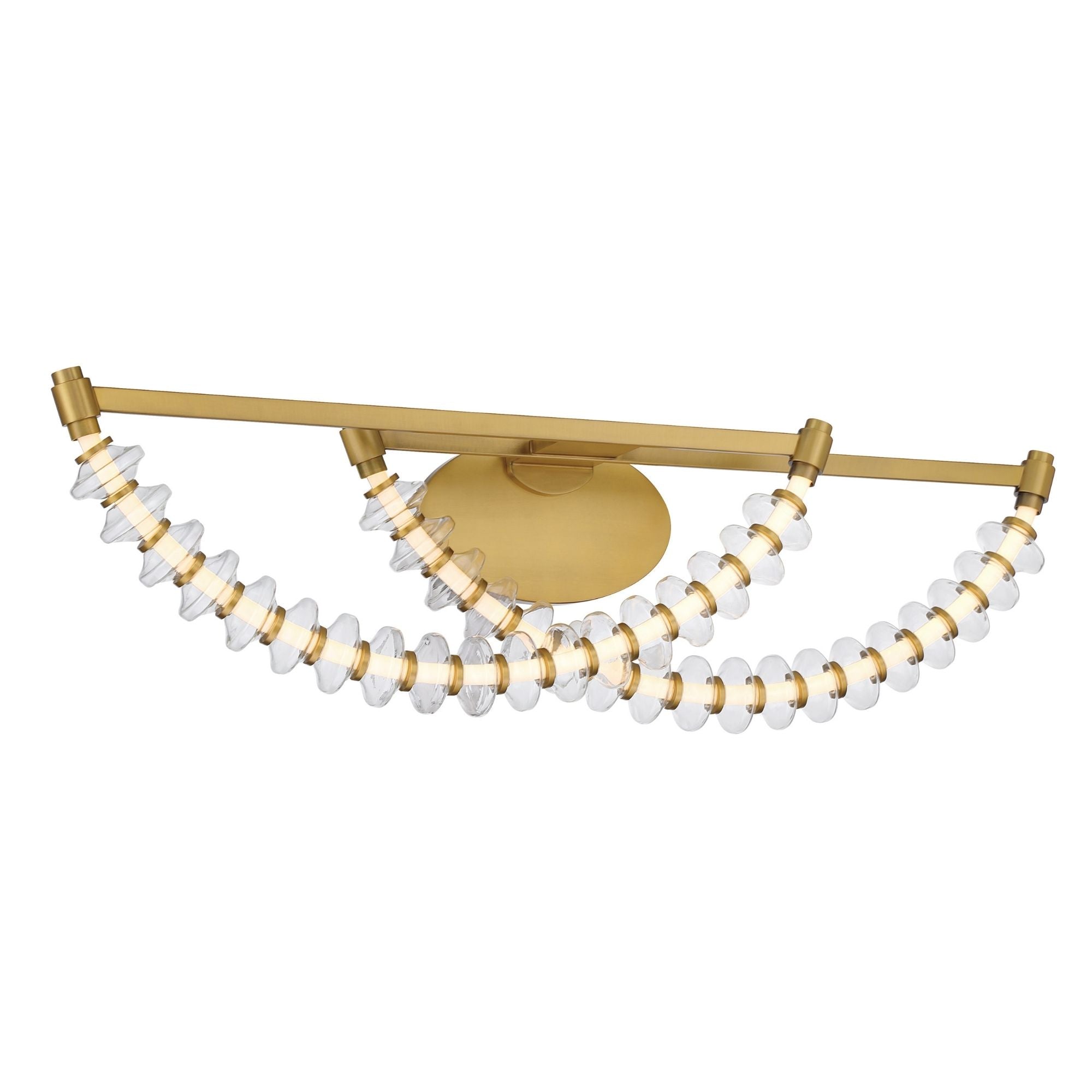Minka-Lavery Pearl 36 in. Vanity Light, Legacy Brass with Clear Glass