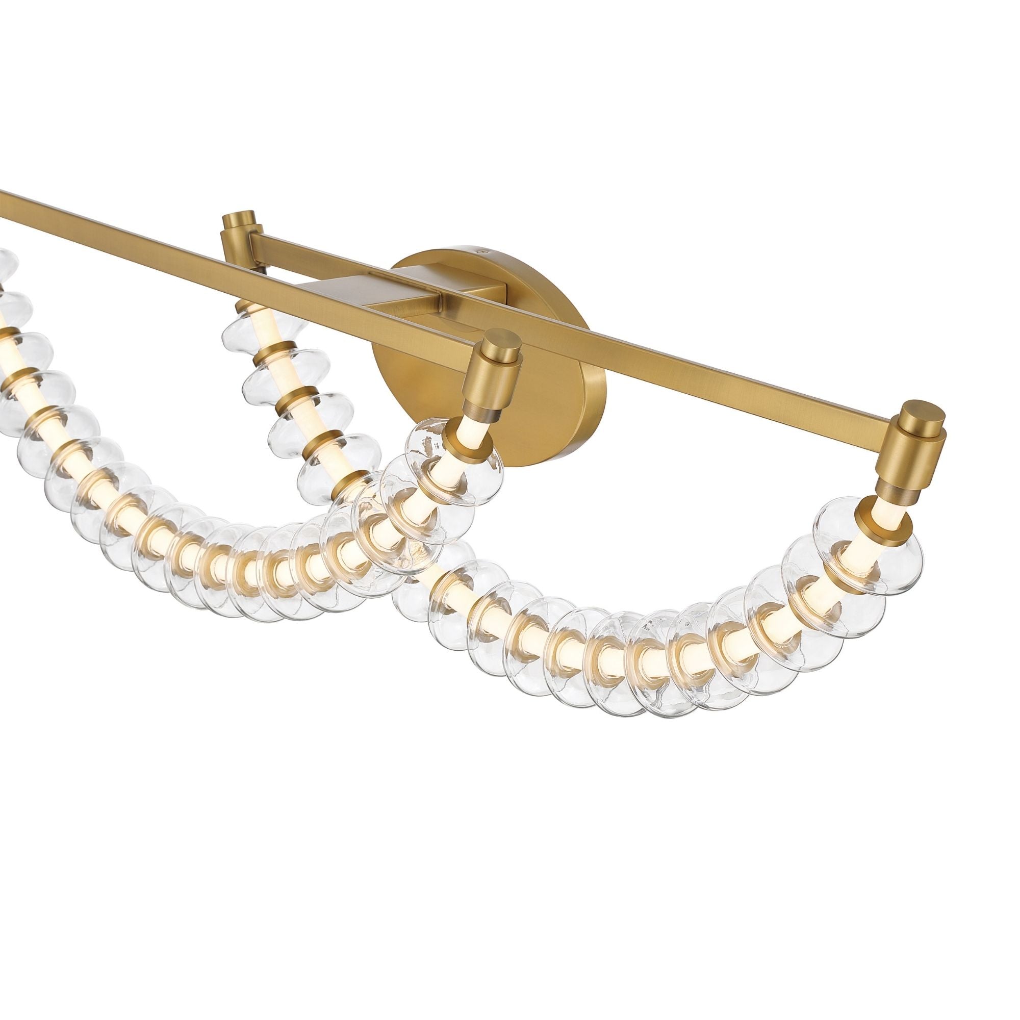 Minka-Lavery Pearl 36 in. Vanity Light, Legacy Brass with Clear Glass