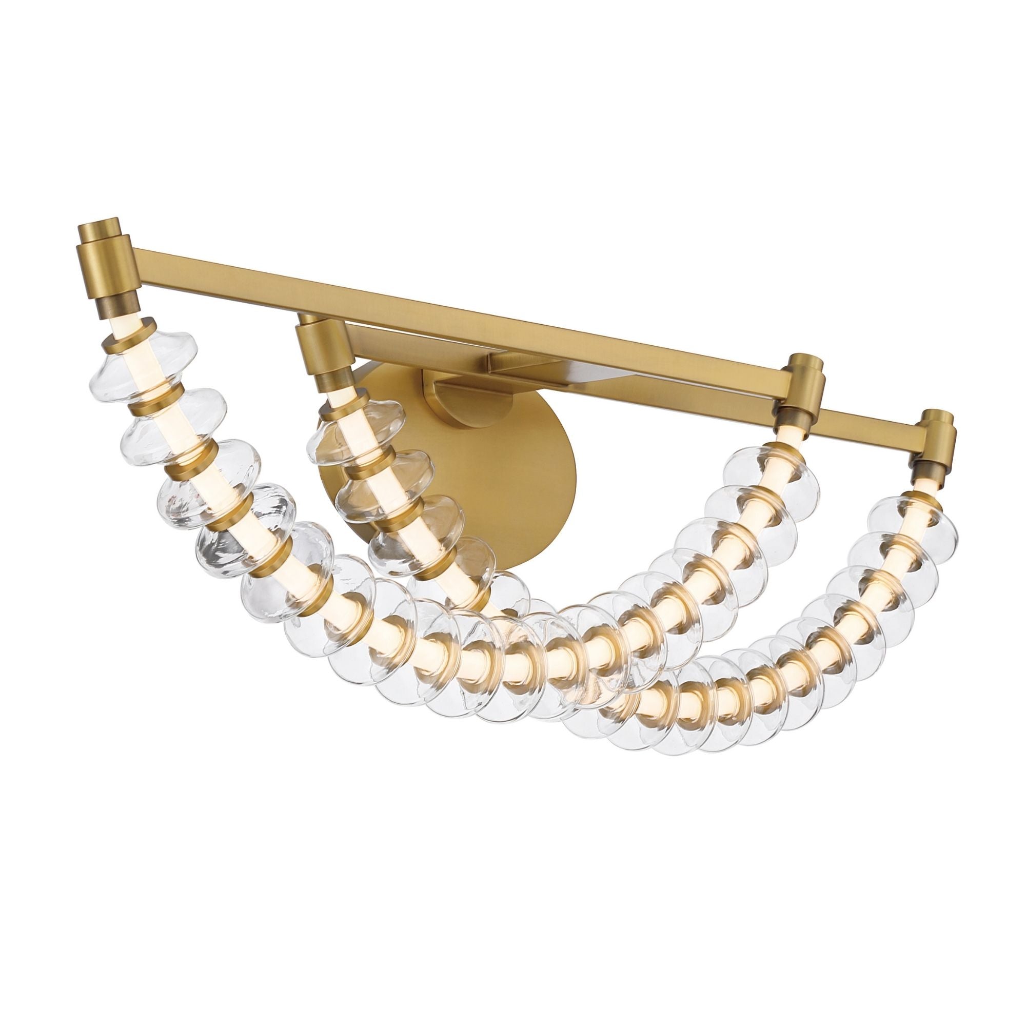Minka-Lavery Pearl 36 in. Vanity Light, Legacy Brass with Clear Glass