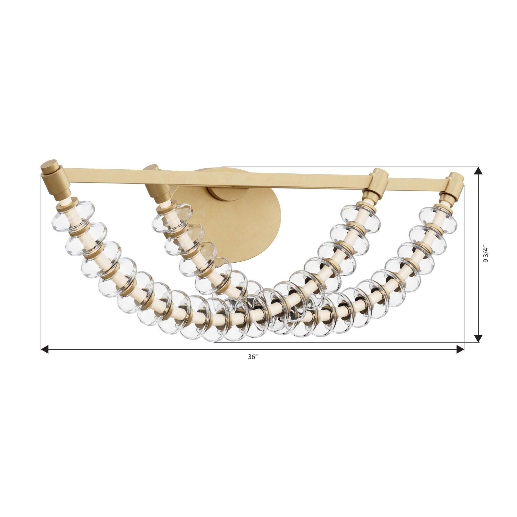 Minka-Lavery Pearl 36 in. Vanity Light, Legacy Brass with Clear Glass