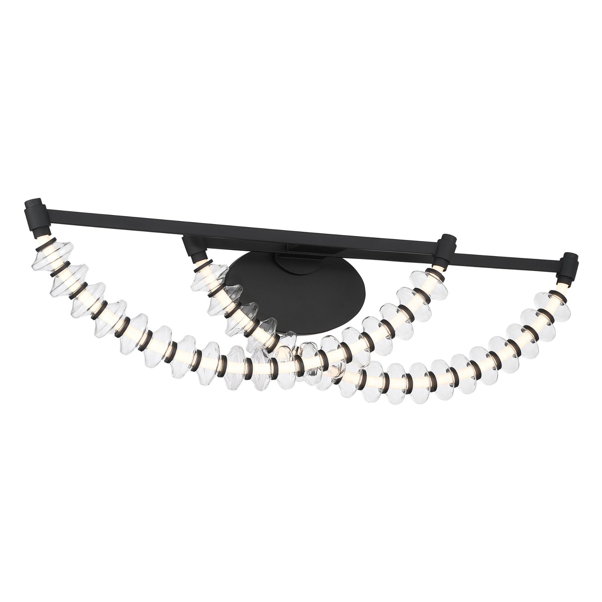 Minka-Lavery Pearl 36 in. LED Vanity Light, Dark Matte Black with Clear Glass