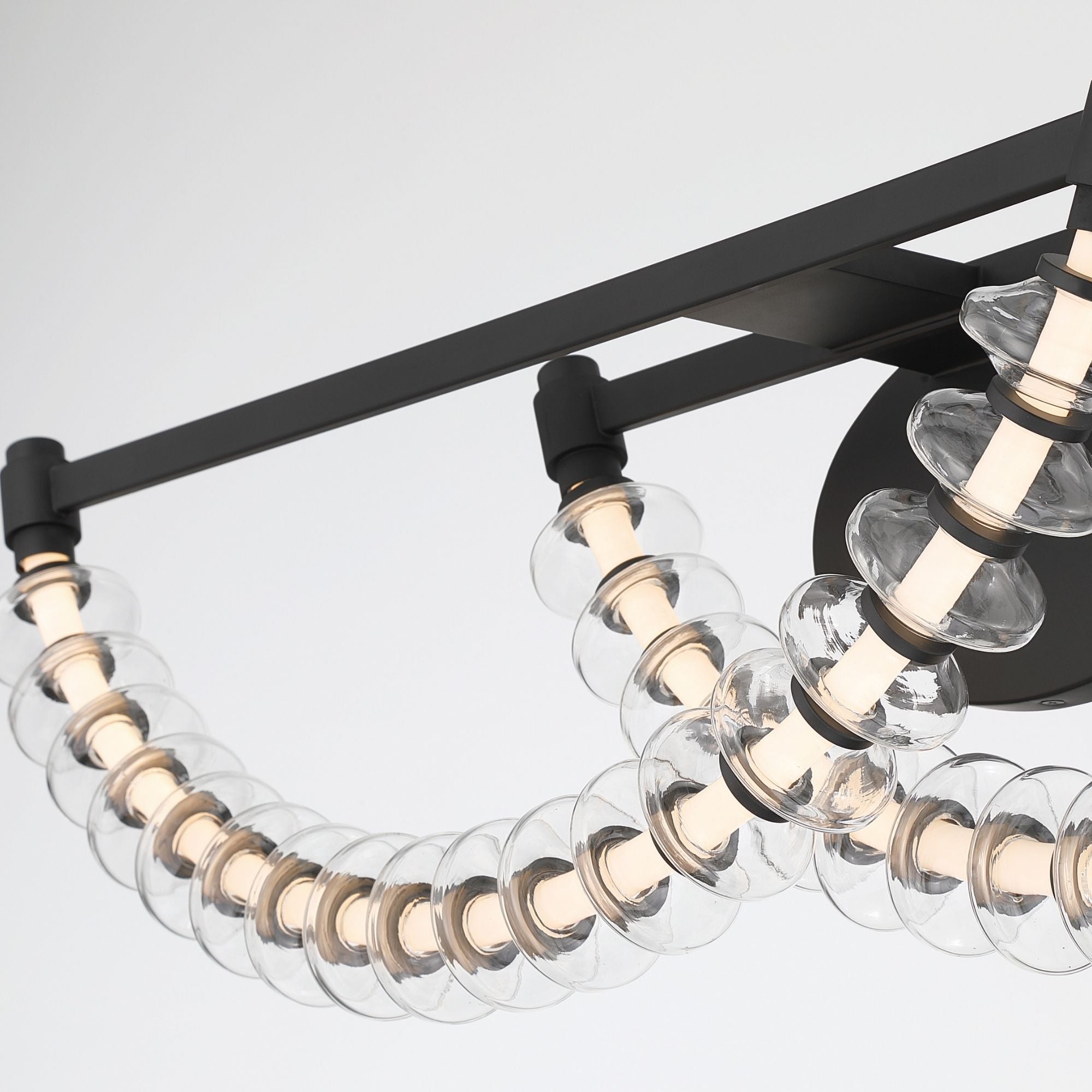 Minka-Lavery Pearl 36 in. LED Vanity Light, Dark Matte Black with Clear Glass