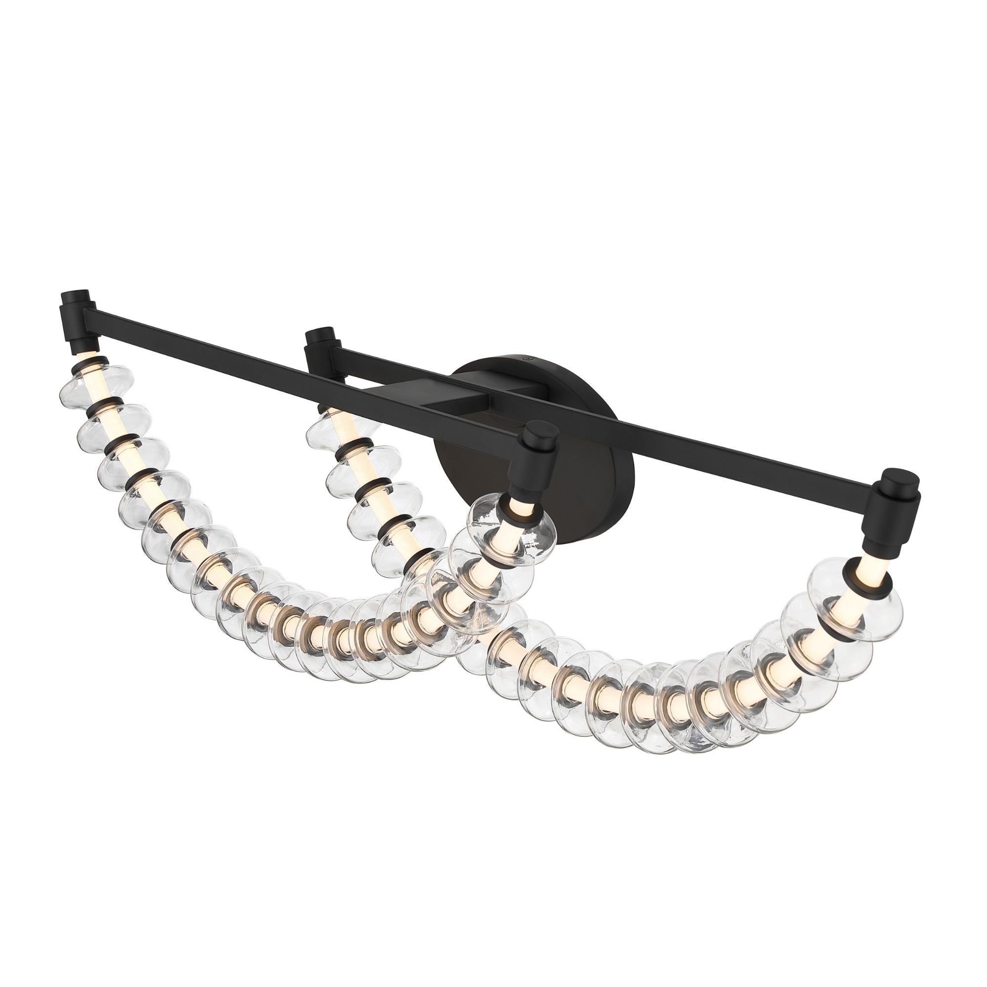 Minka-Lavery Pearl 36 in. LED Vanity Light, Dark Matte Black with Clear Glass