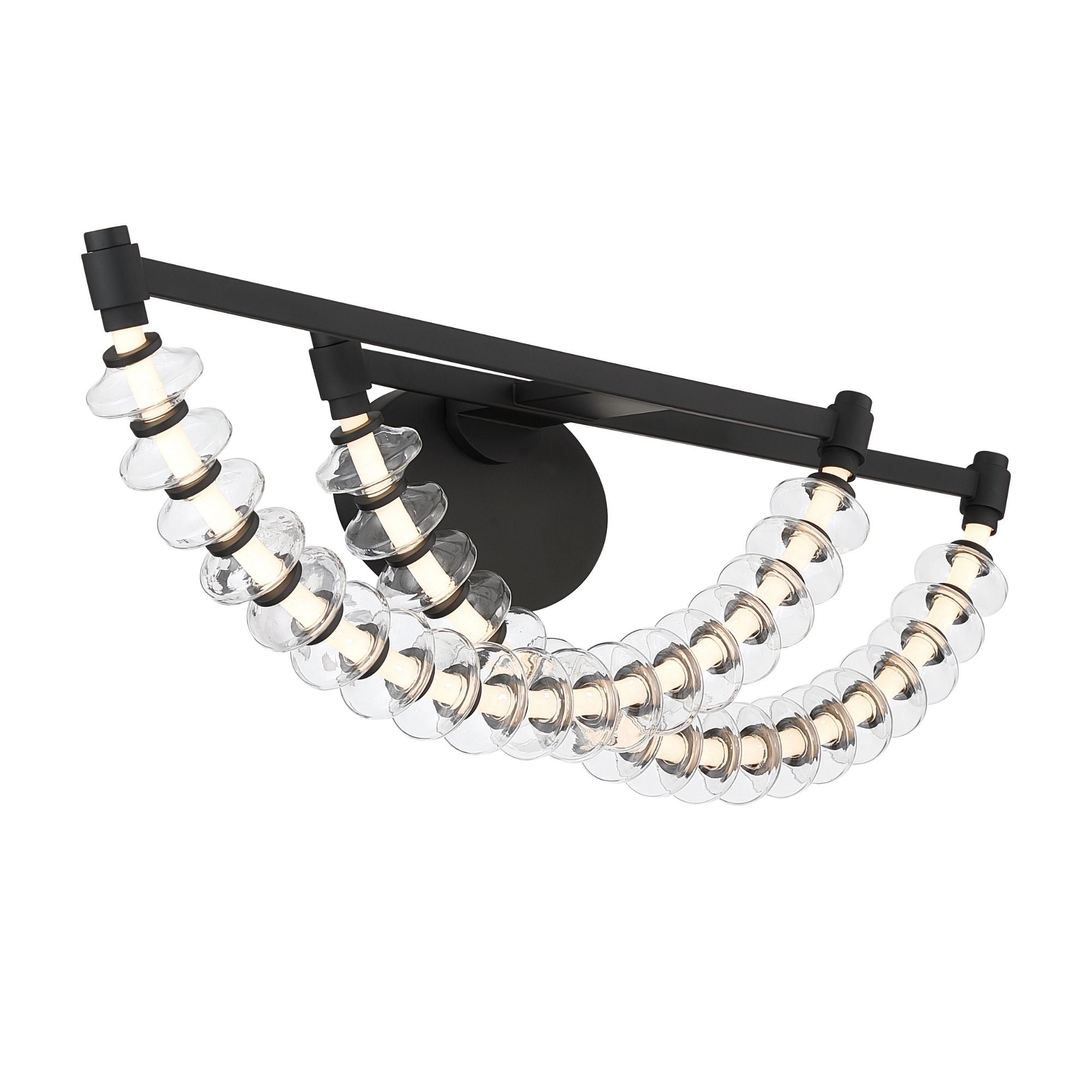 Minka-Lavery Pearl 36 in. LED Vanity Light, Dark Matte Black with Clear Glass