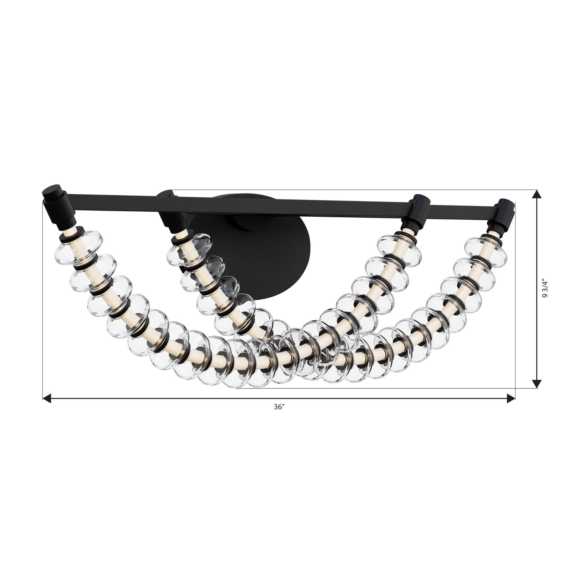 Minka-Lavery Pearl 36 in. LED Vanity Light, Dark Matte Black with Clear Glass