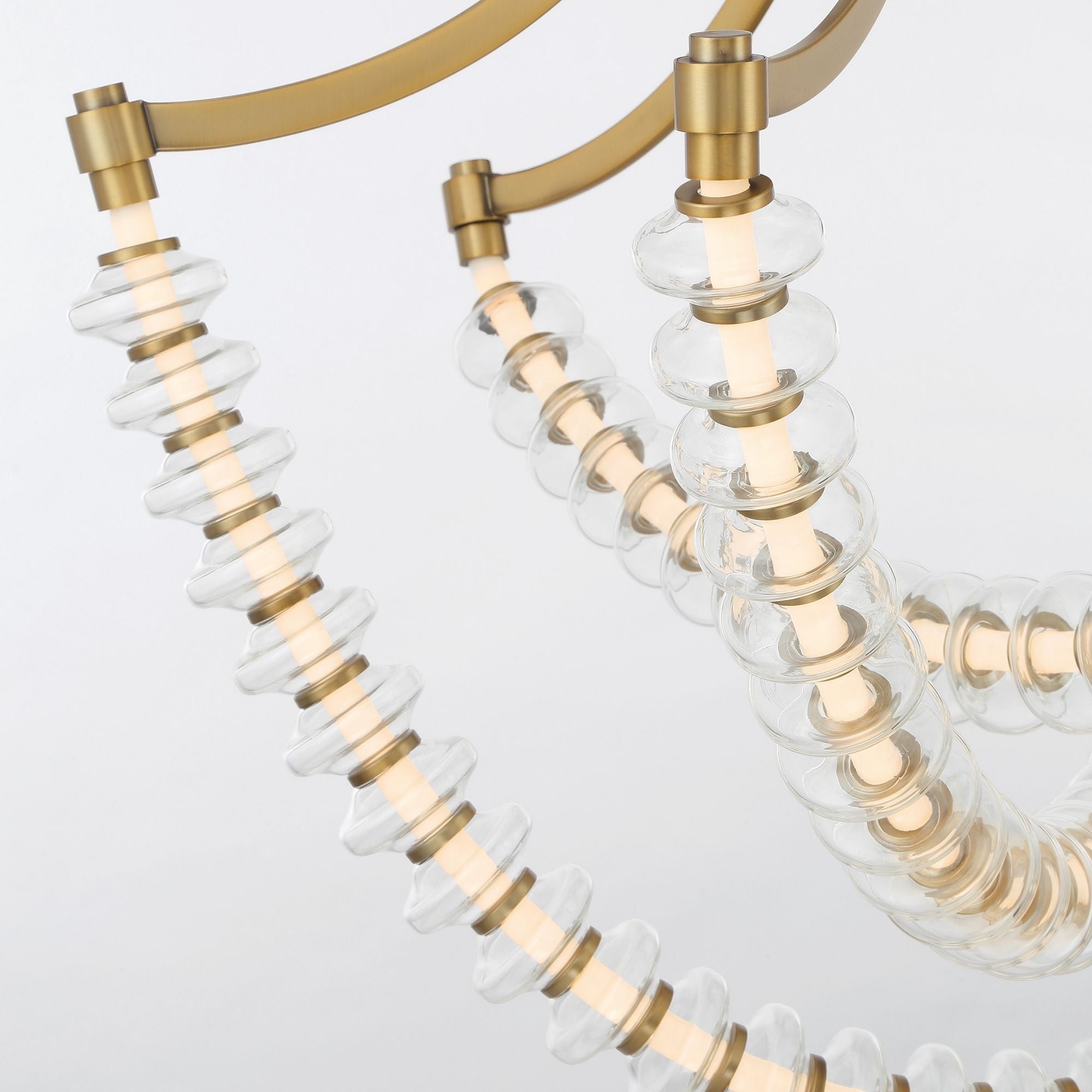 Minka-Lavery Pearl 31 in. LED Chandelier, Legacy Brass with Clear Glass