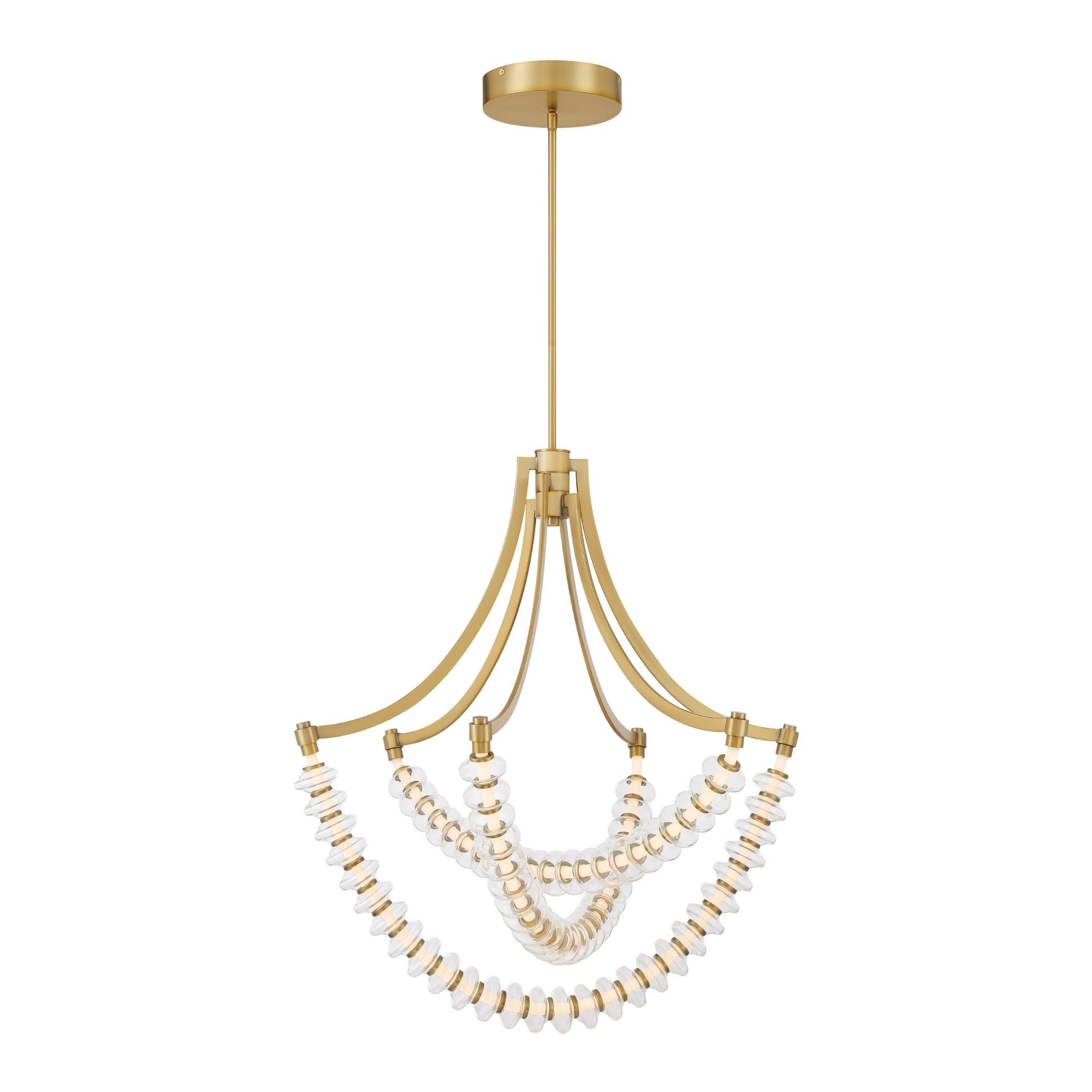 Minka-Lavery Pearl 31 in. LED Chandelier, Legacy Brass with Clear Glass