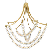 Minka-Lavery Pearl 40.75" LED Chandelier, Legacy Brass with Clear Glass