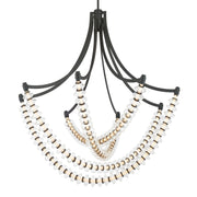 Minka-Lavery Pearl 39.25 in. LED Chandelier, Dark Matte Black with Clear Glass Cluster
