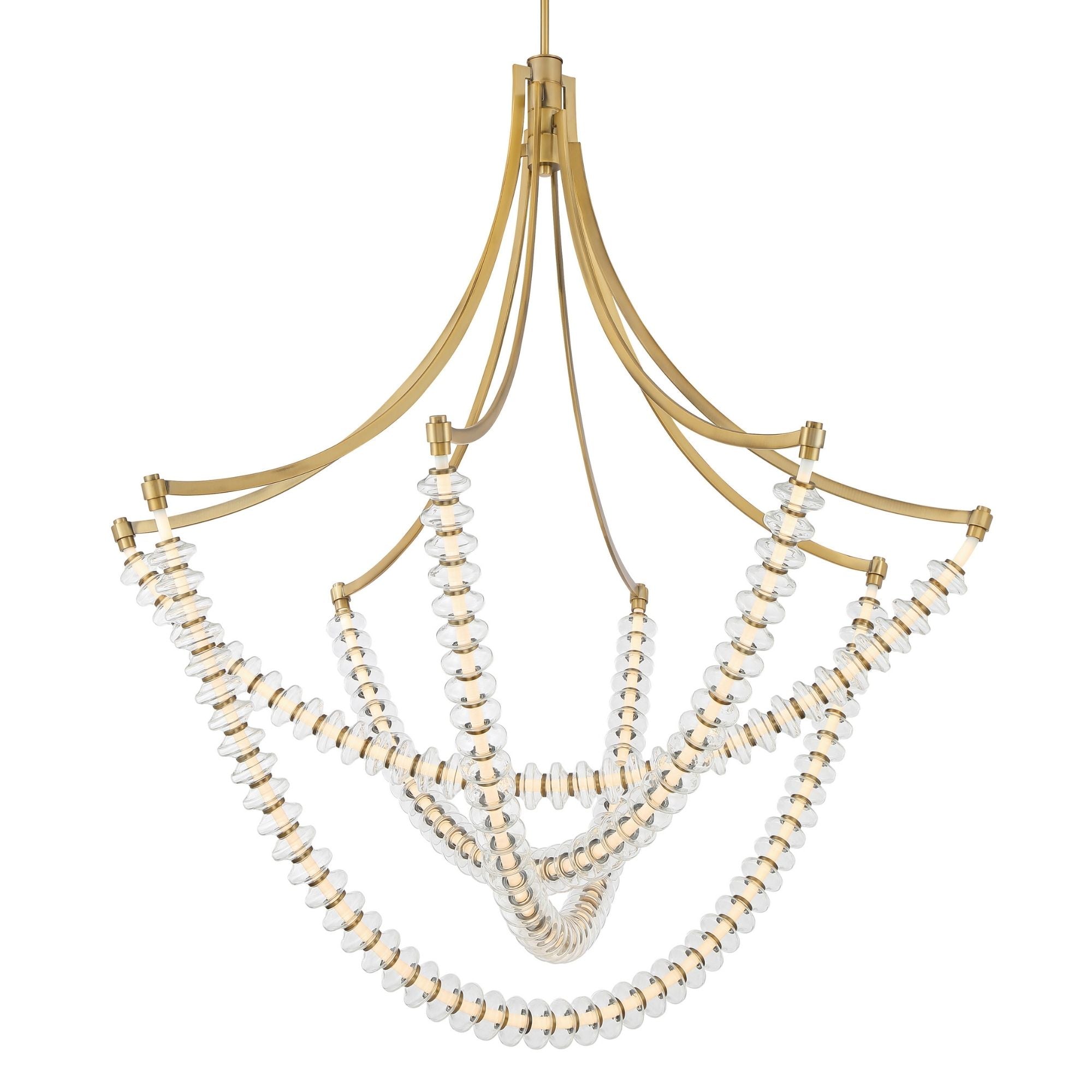 Minka-Lavery Pearl 49.25" LED Chandelier, Legacy Brass with Clear Glass
