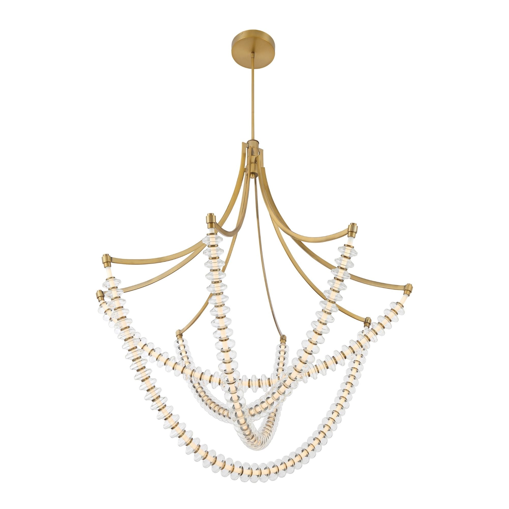 Minka-Lavery Pearl 49.25" LED Chandelier, Legacy Brass with Clear Glass