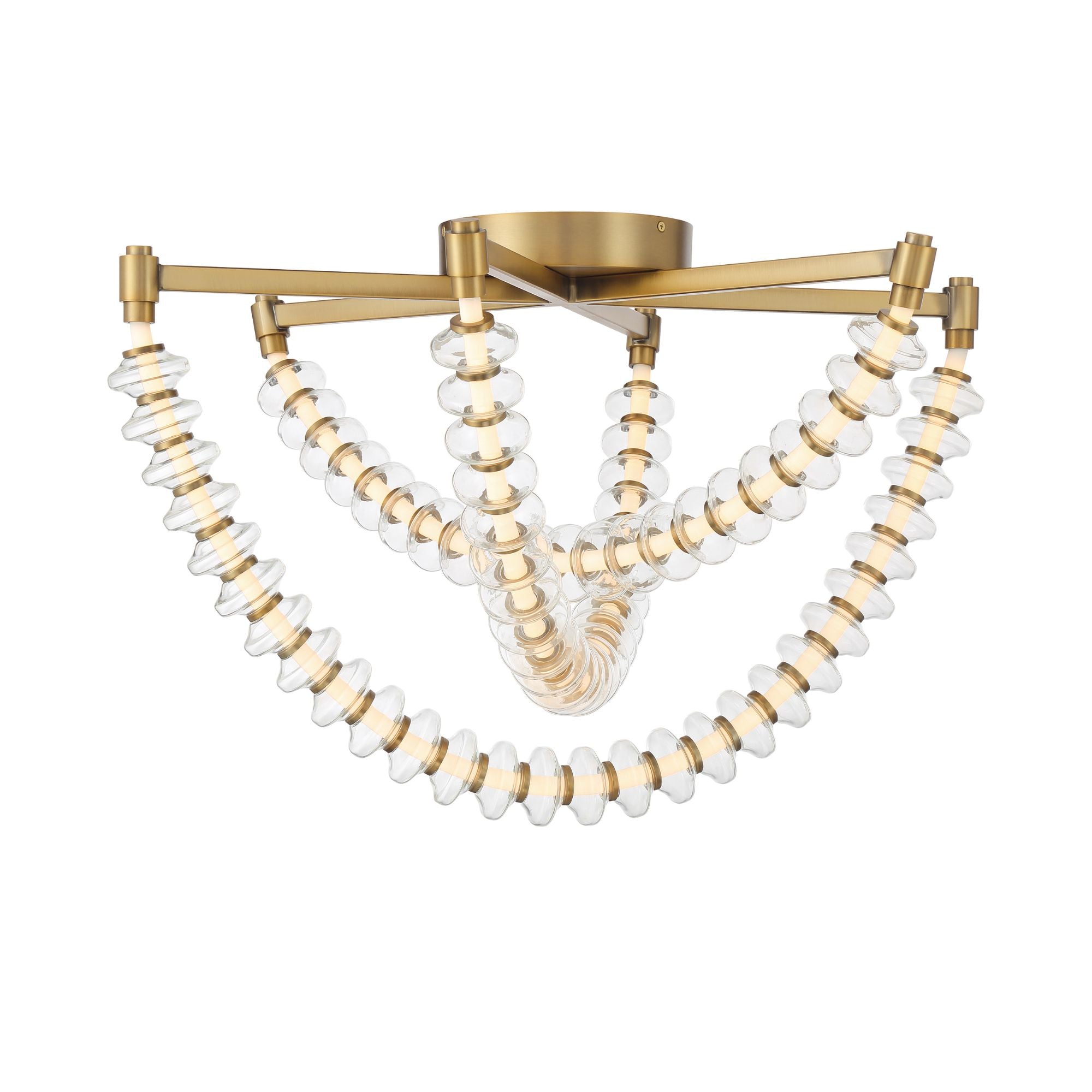 Pearl 28" LED Flush Mount, Legacy Brass Finish
