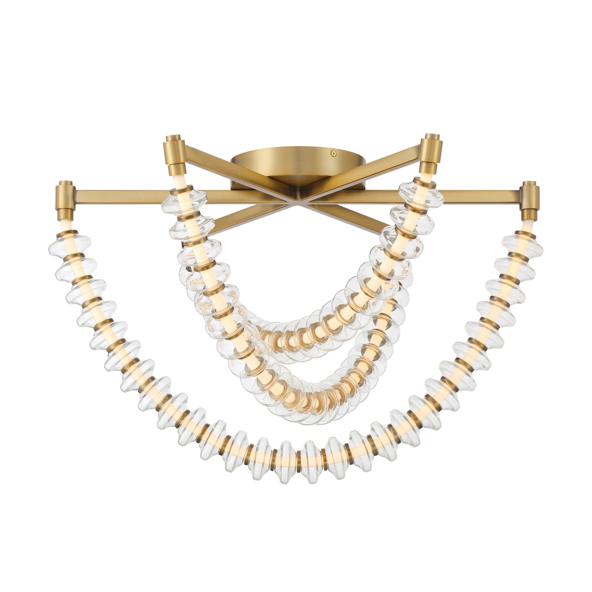 Pearl 28" LED Flush Mount, Legacy Brass Finish