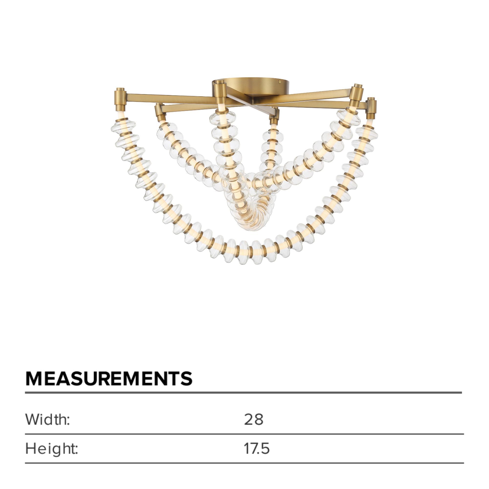 Pearl 28" LED Flush Mount, Legacy Brass Finish