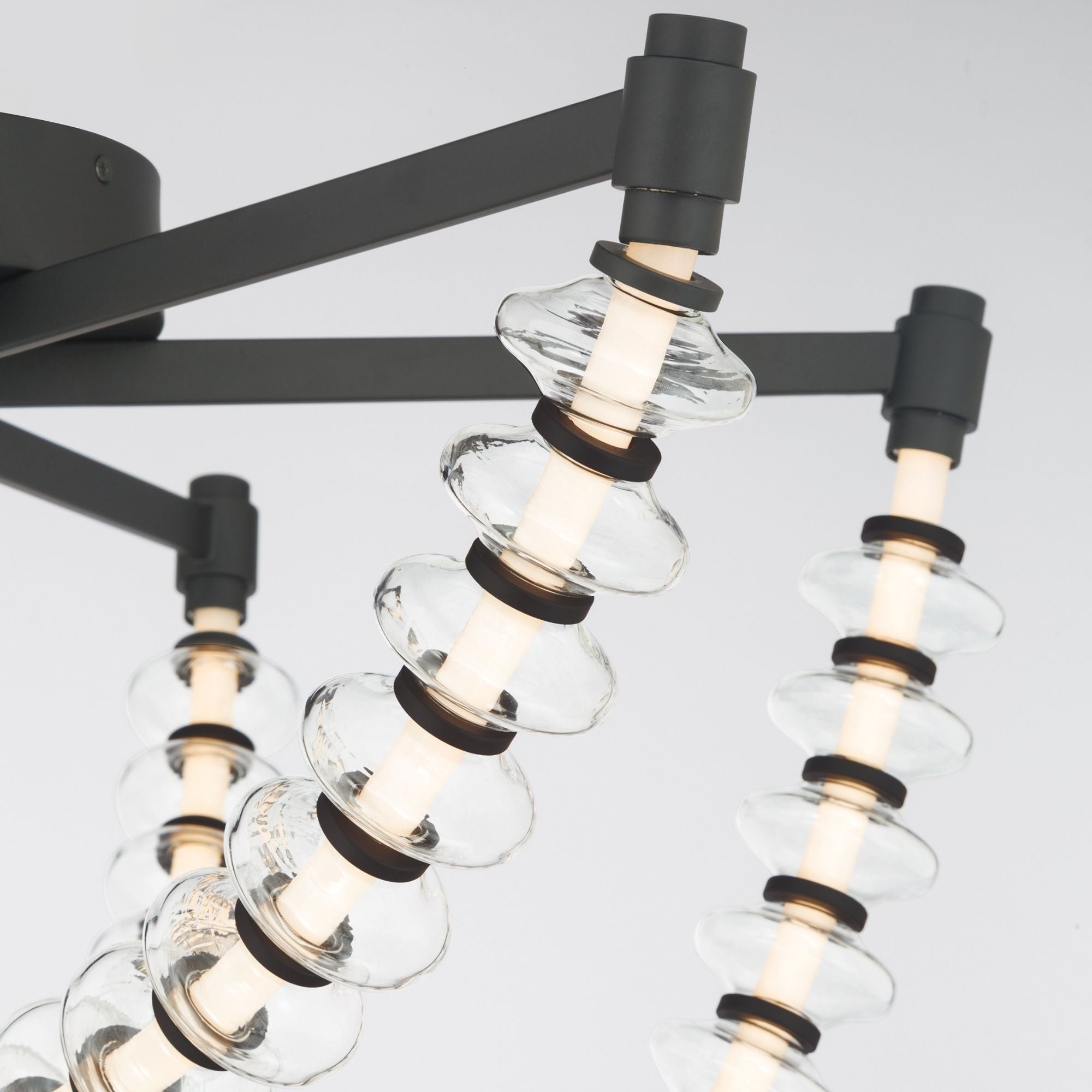 Minka-Lavery Pearl 28 in. LED Flush Mount, Dark Matte Black with Clear Glass