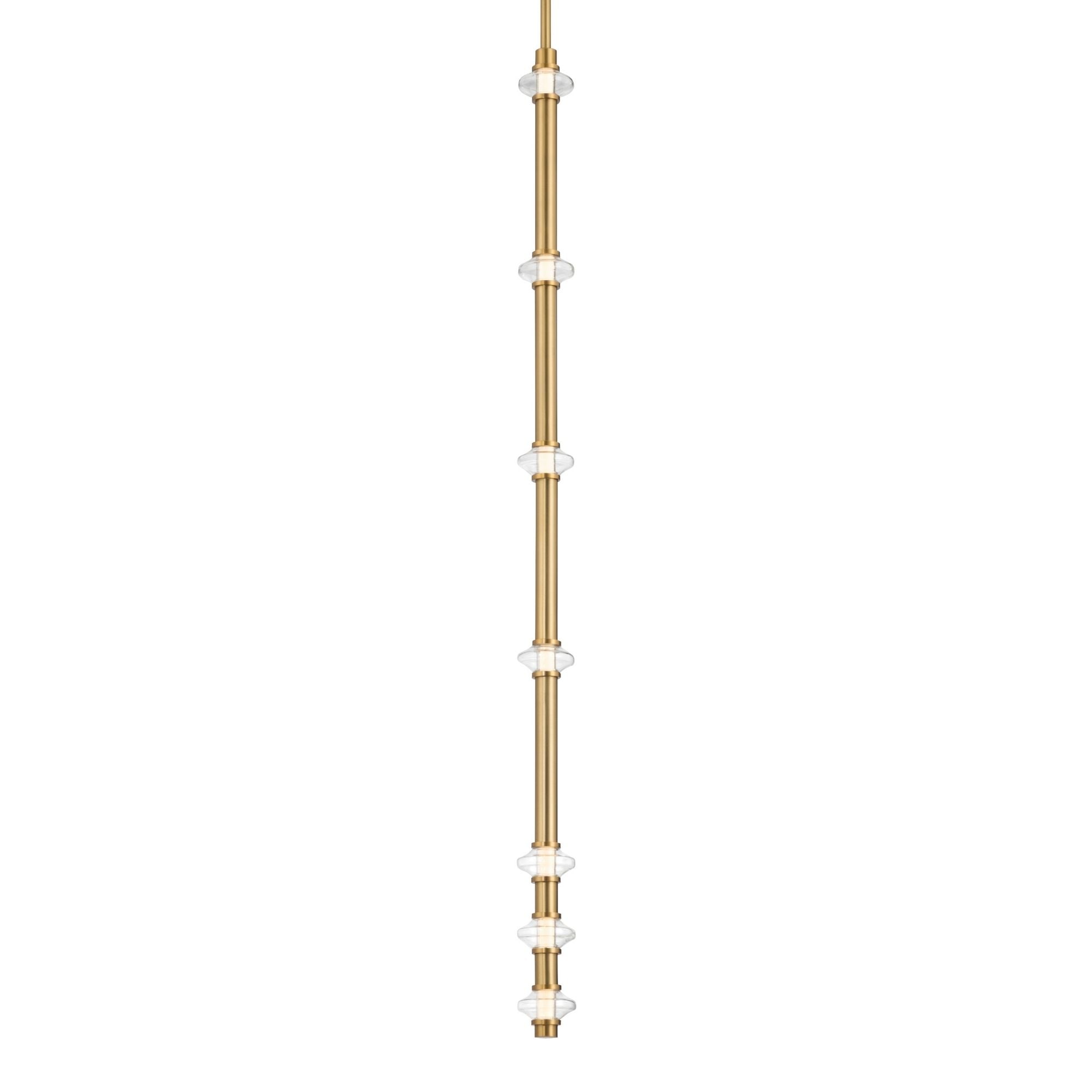 Minka-Lavery Pearl 44 in. LED Mini Pendant, Legacy Brass with Clear Glass